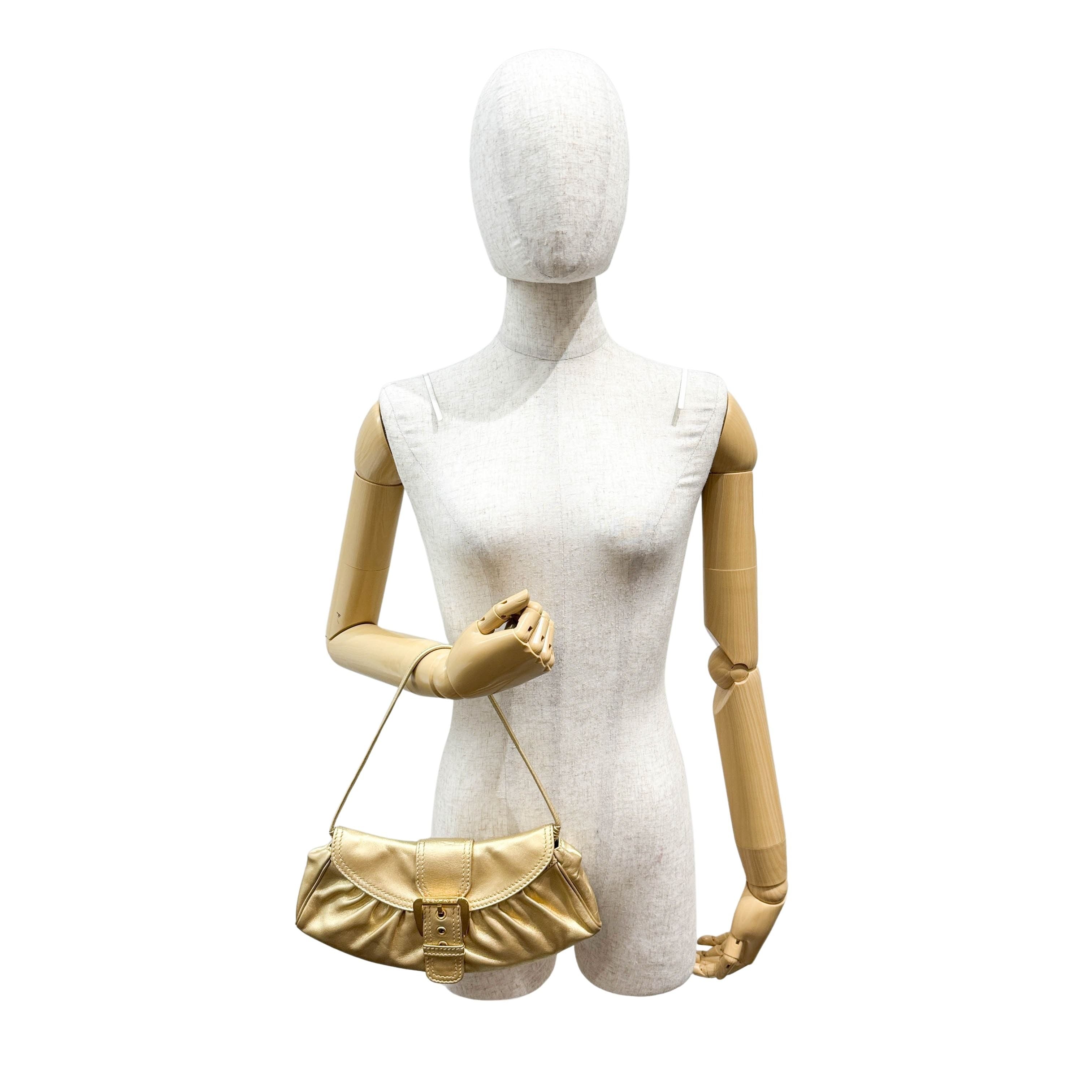 Gold Leather Shoulder Bag