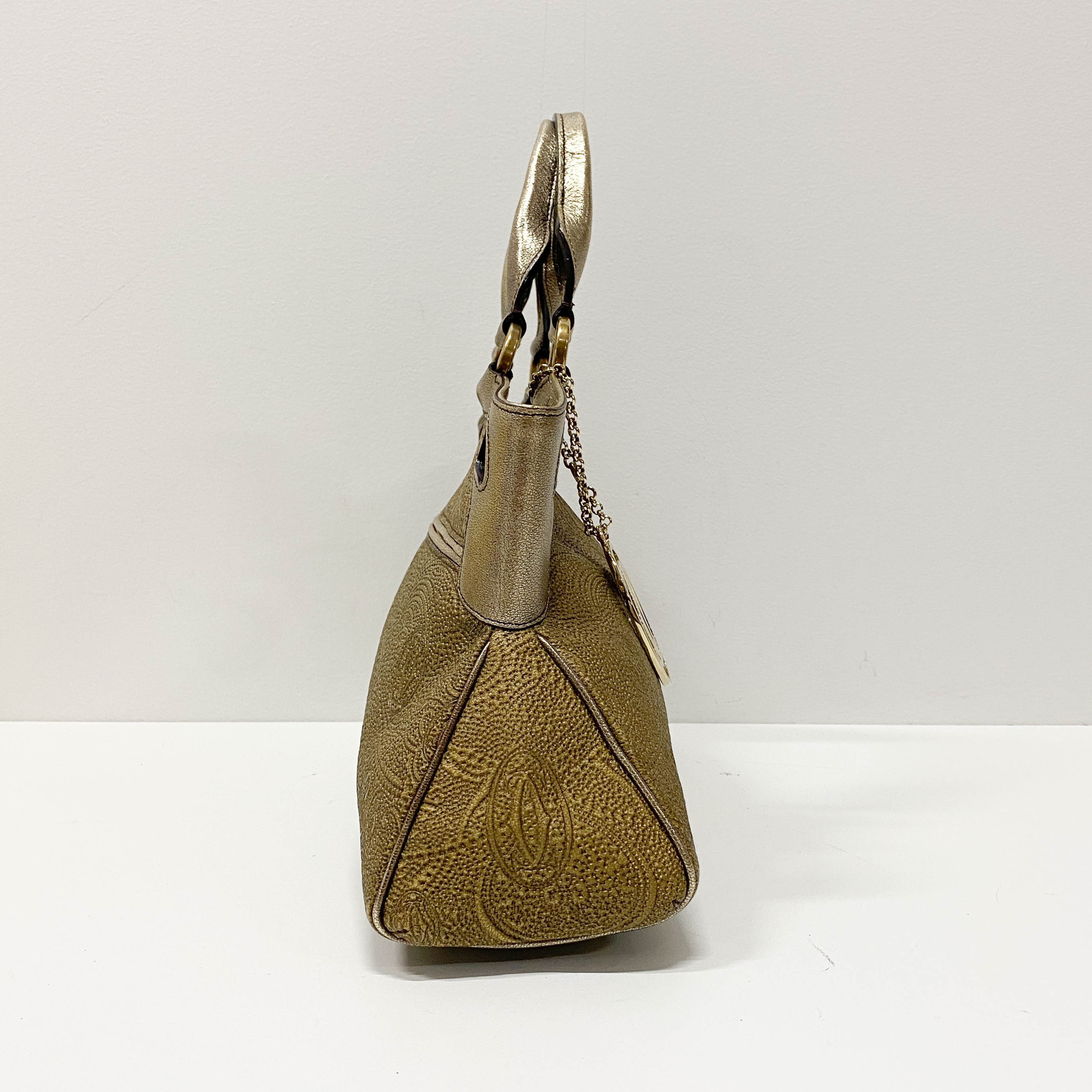 Marcello Golden Calfskin Leather Handbag