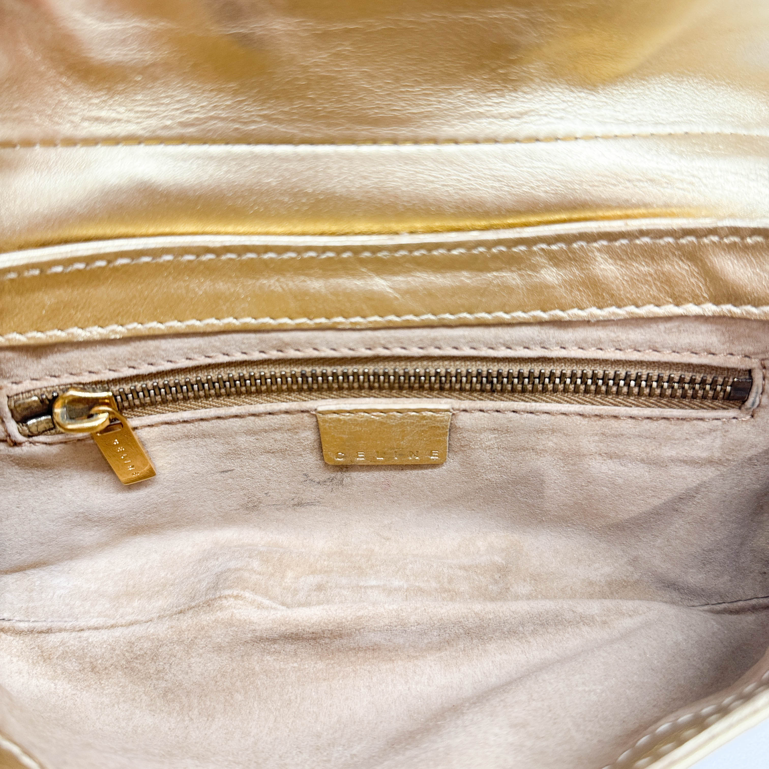 Gold Leather Shoulder Bag