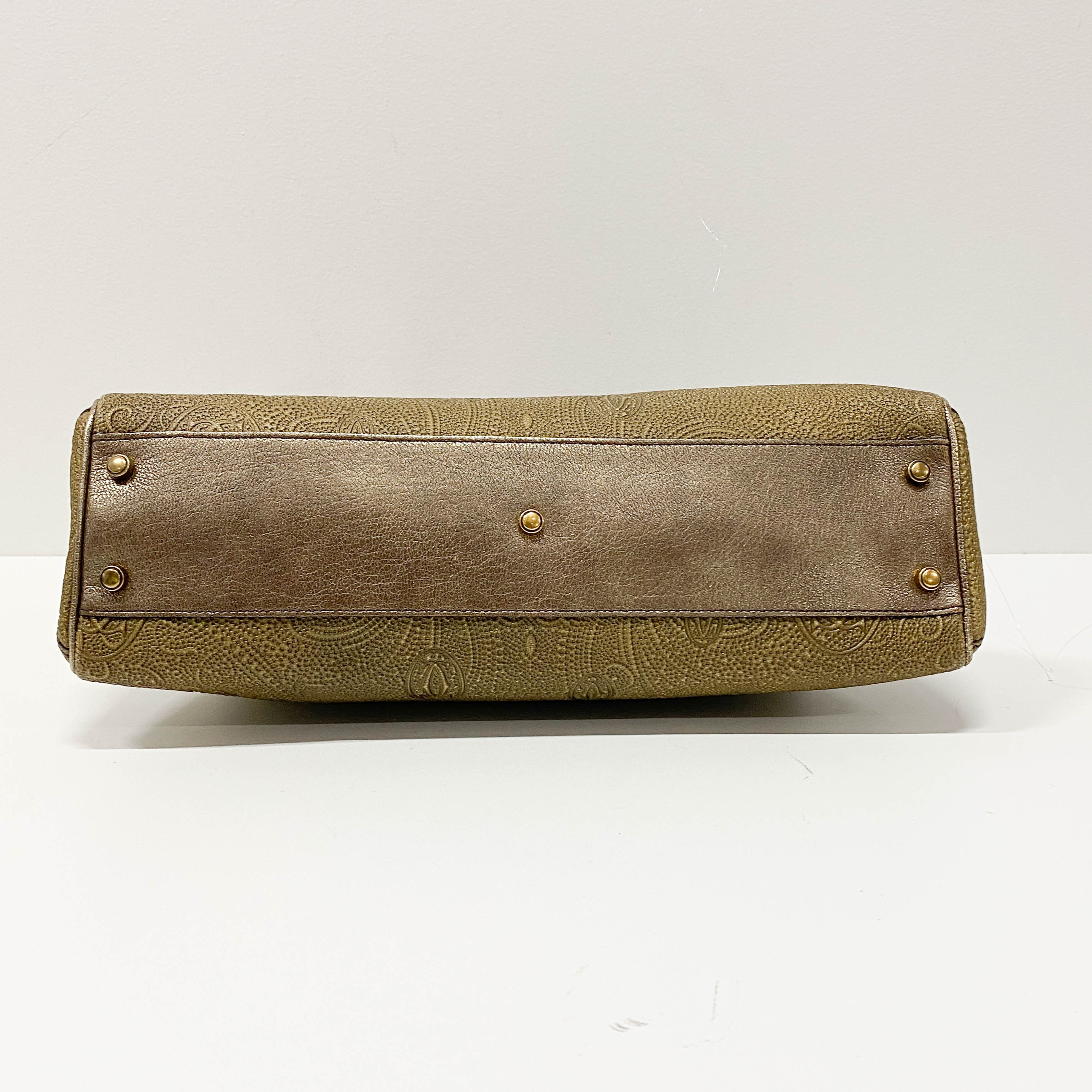 Marcello Golden Calfskin Leather Handbag