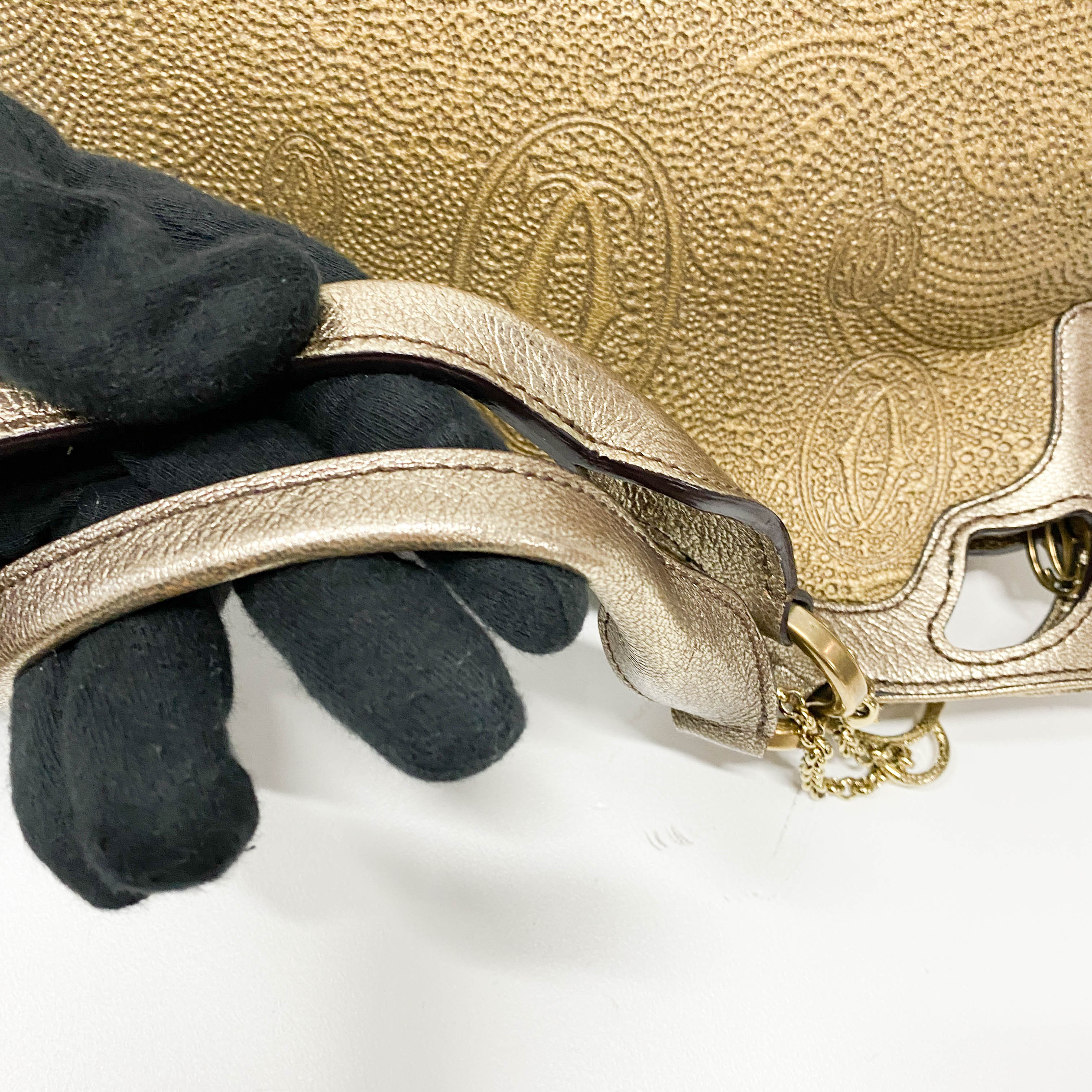 Marcello Golden Calfskin Leather Handbag