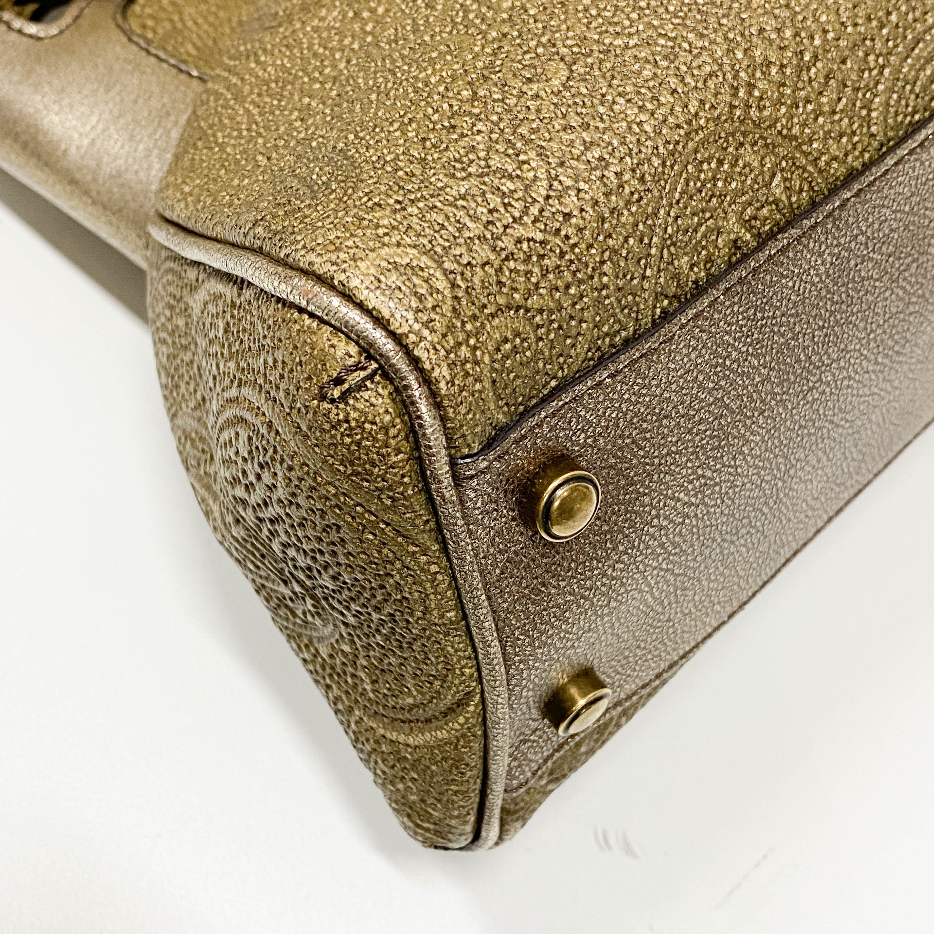 Marcello Golden Calfskin Leather Handbag
