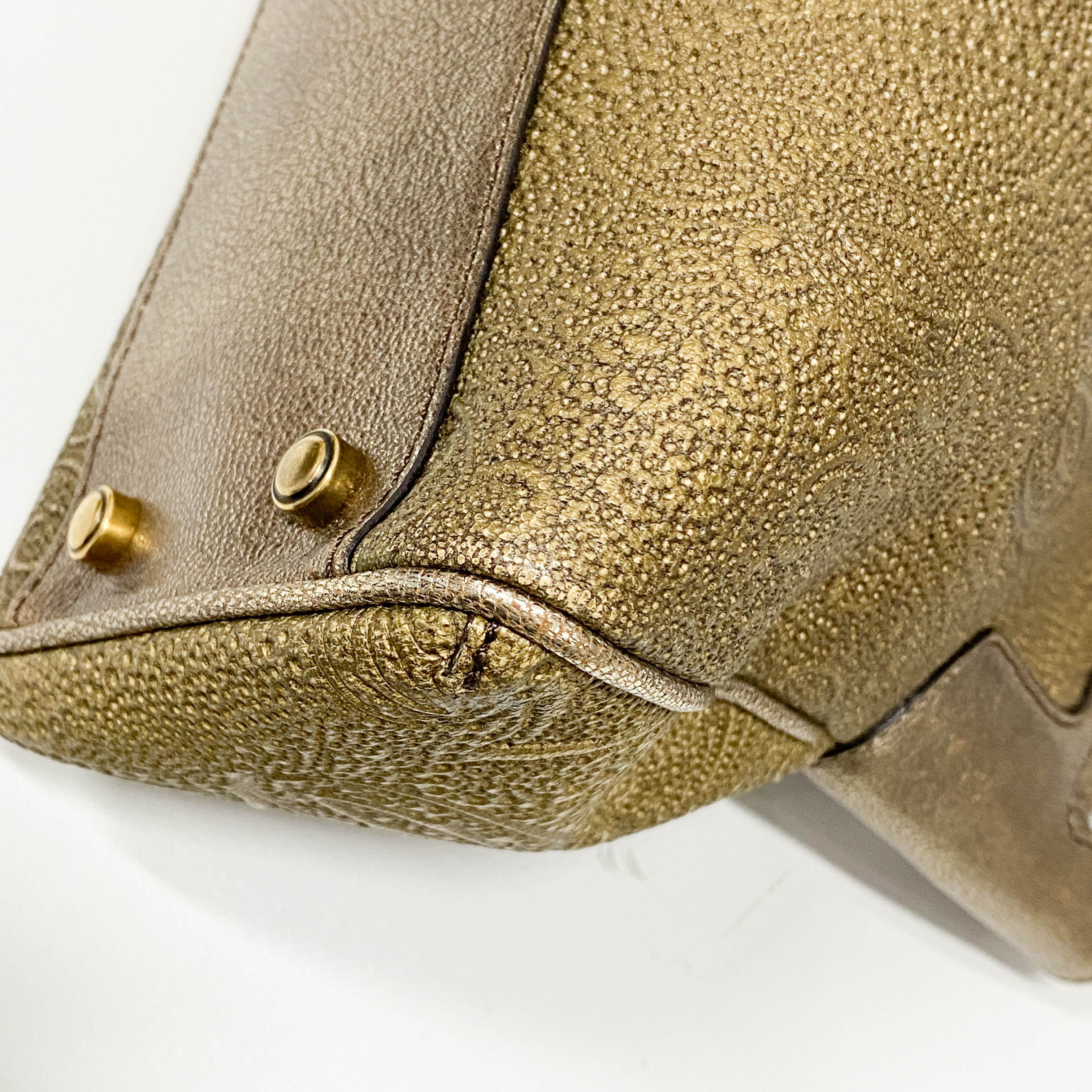 Marcello Golden Calfskin Leather Handbag