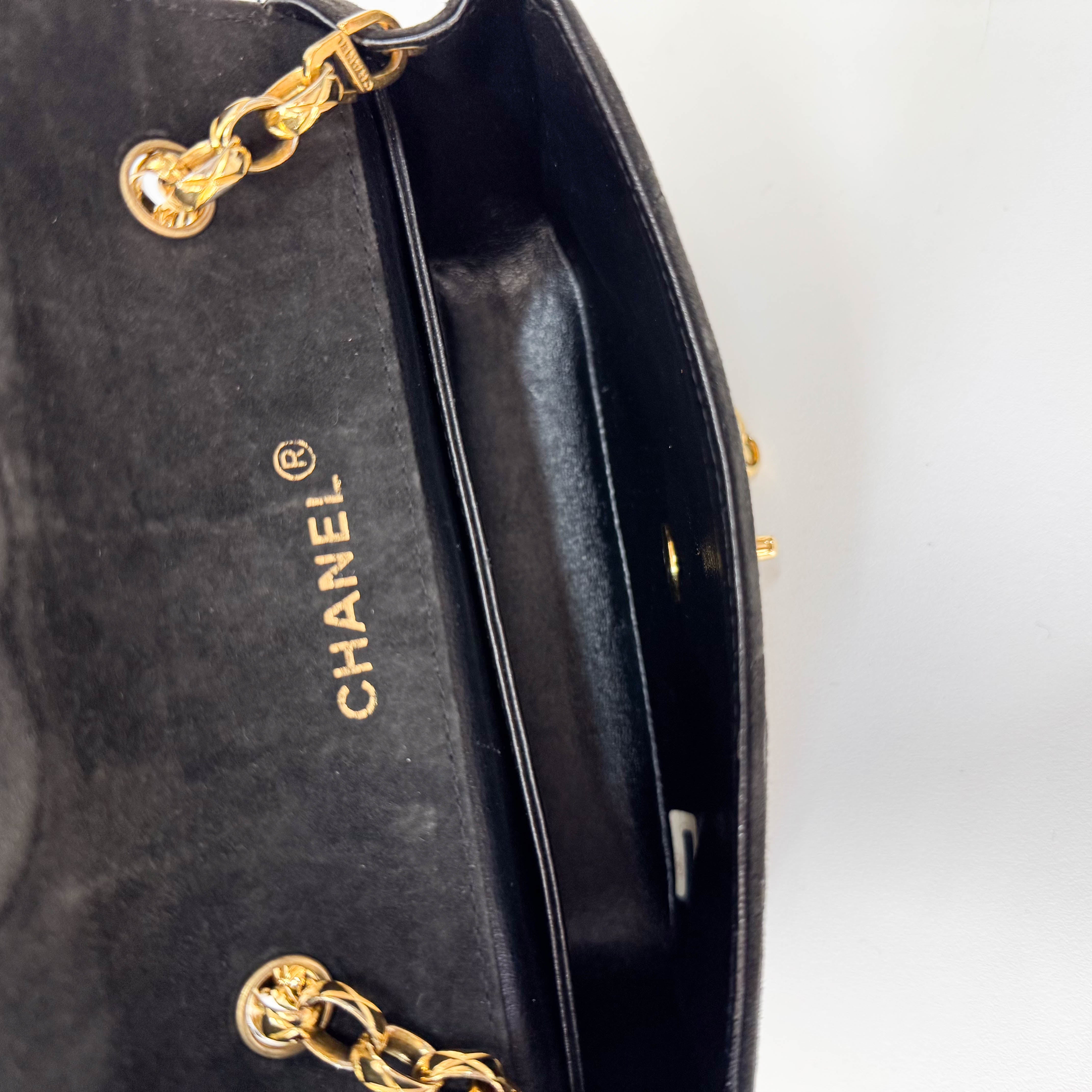 Matelasse Brown Suede Chain Strap Bag