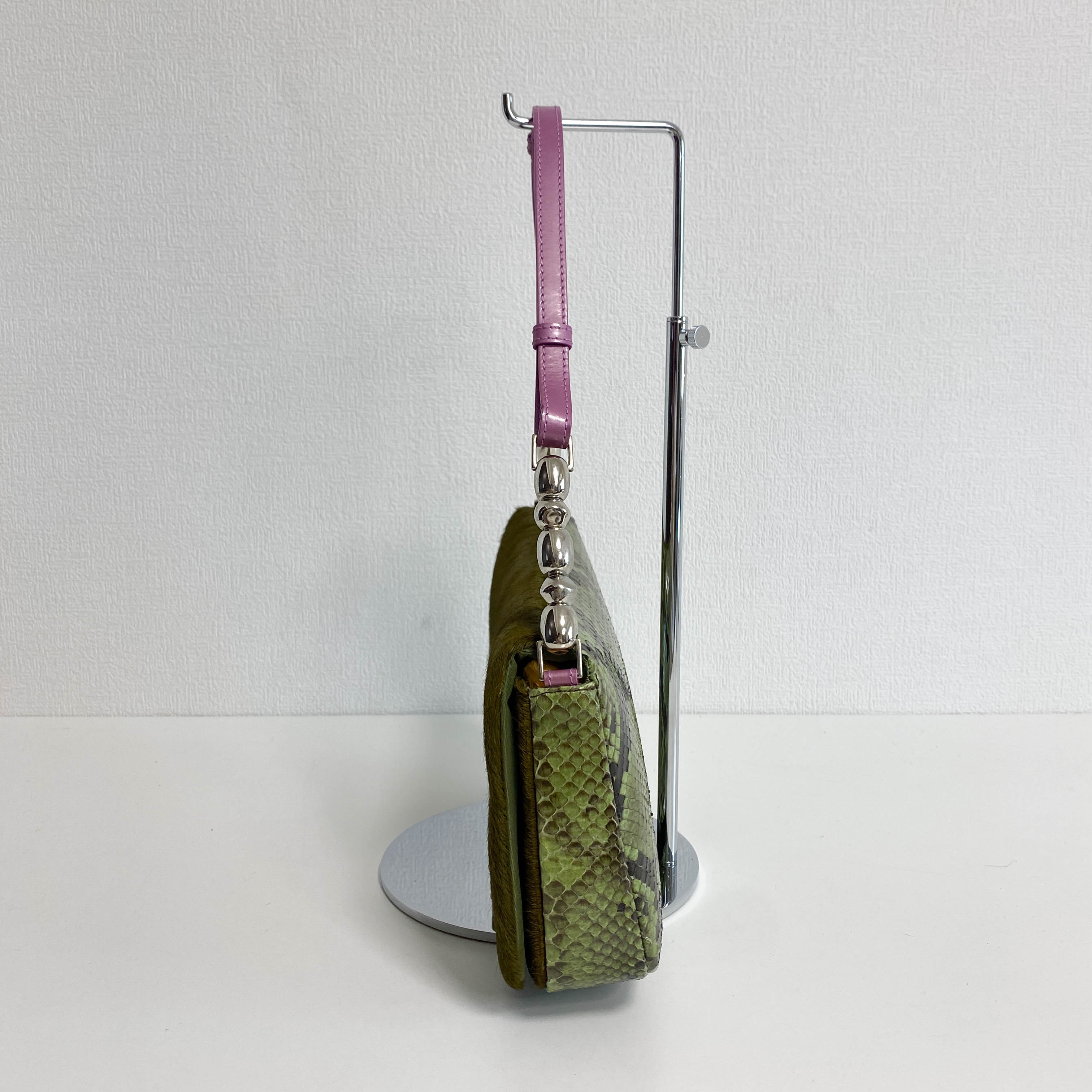 Malice Pearl Khaki Pony Hair Shoulder Bag