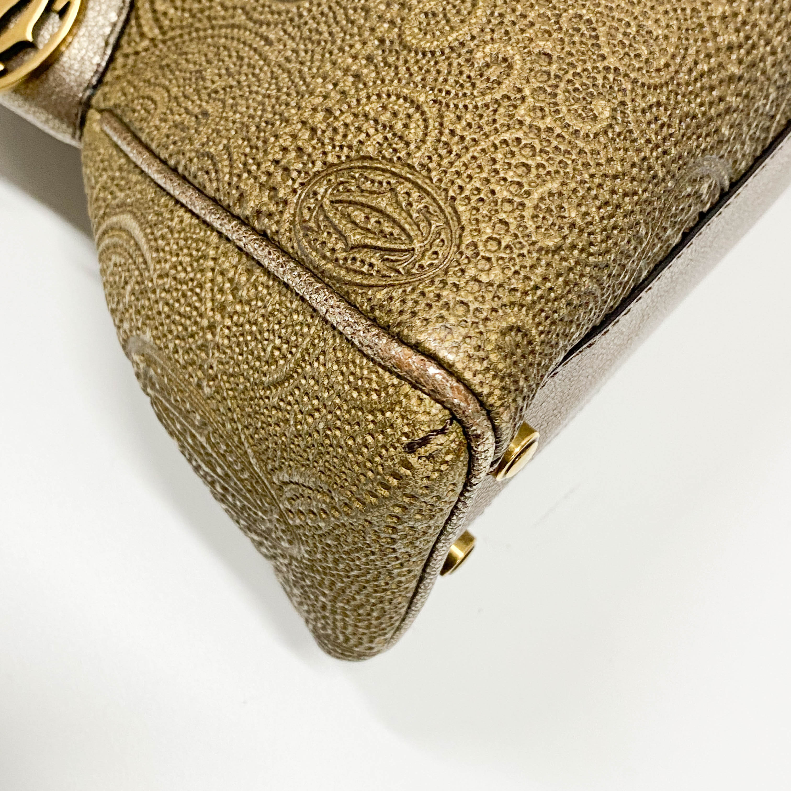 Marcello Golden Calfskin Leather Handbag