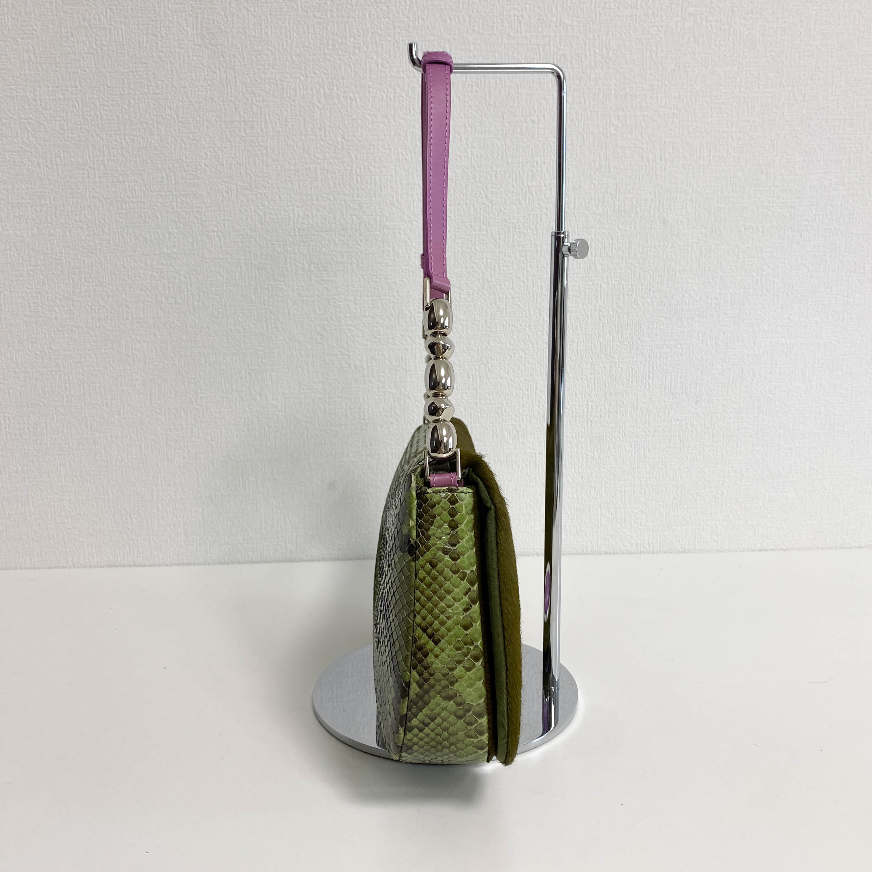 Malice Pearl Khaki Pony Hair Shoulder Bag