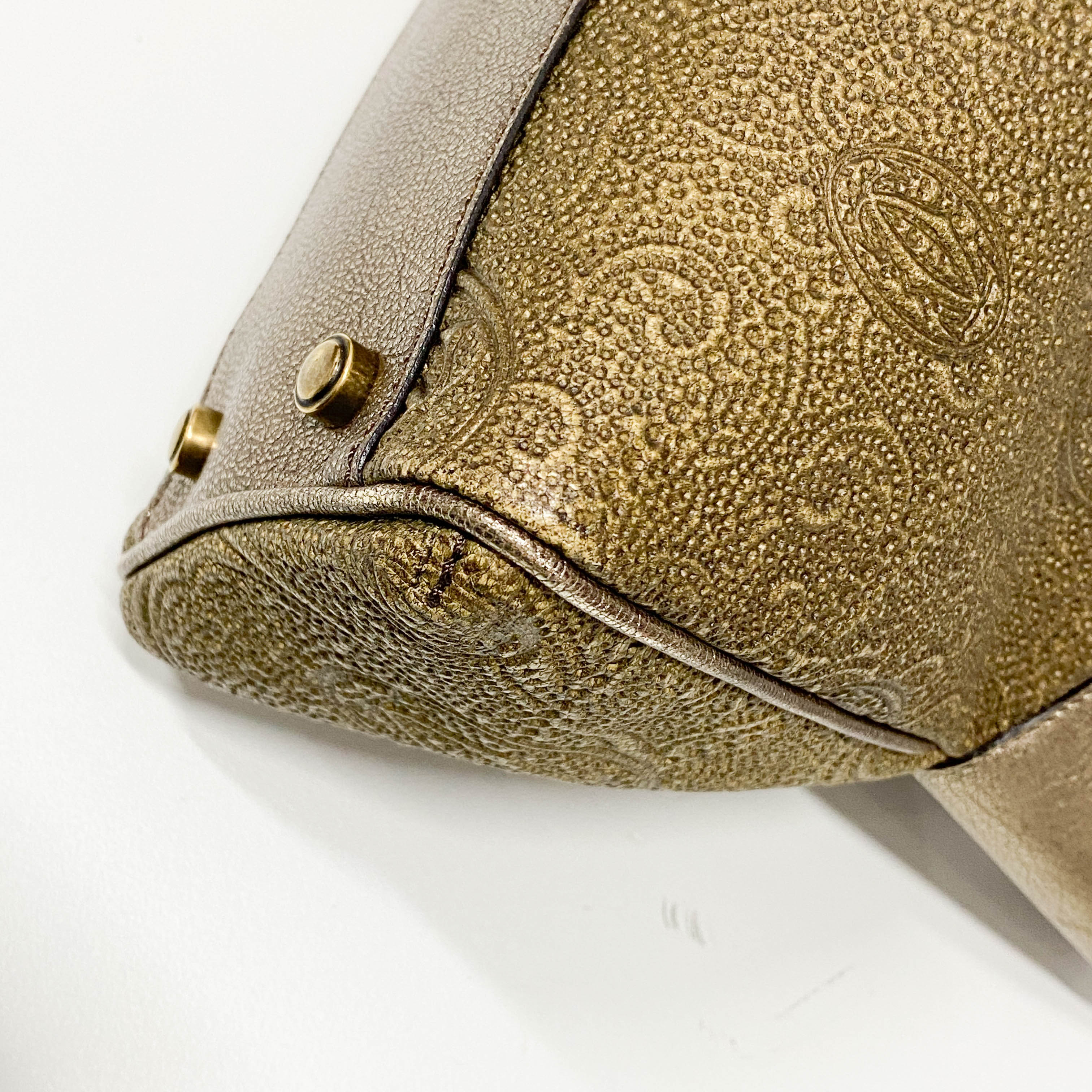 Marcello Golden Calfskin Leather Handbag