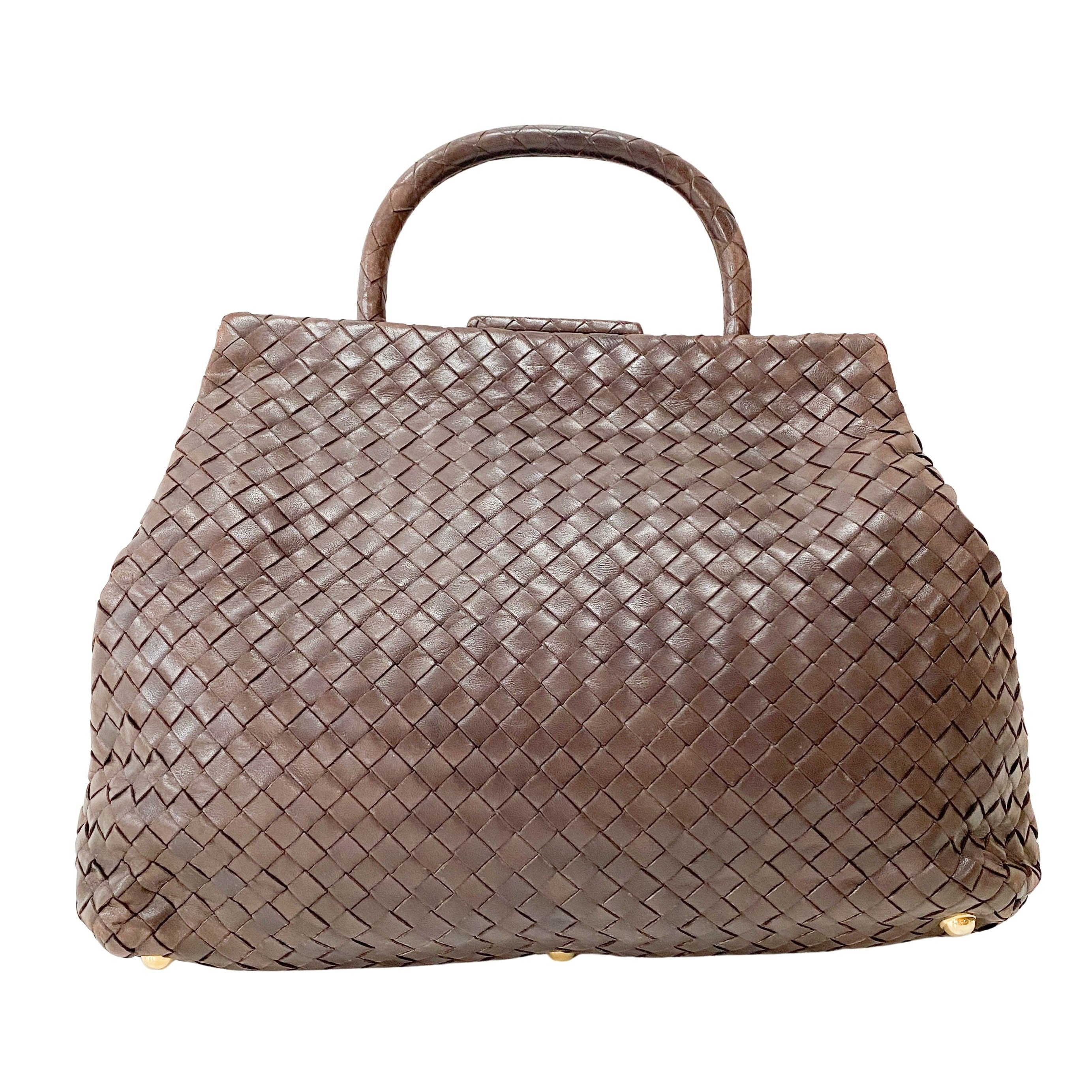 Intrecciato Brown Leather Handbag