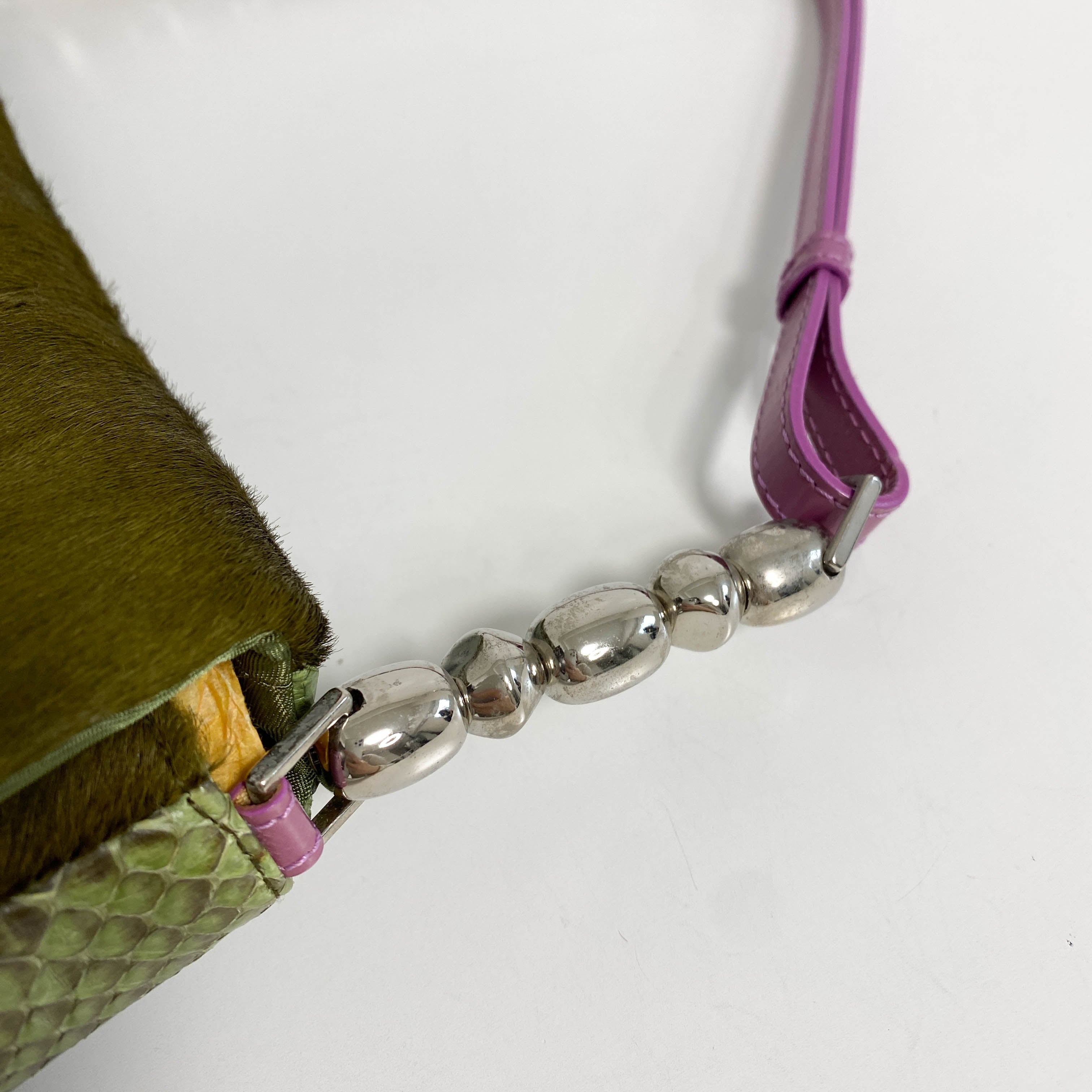 Malice Pearl Khaki Pony Hair Shoulder Bag