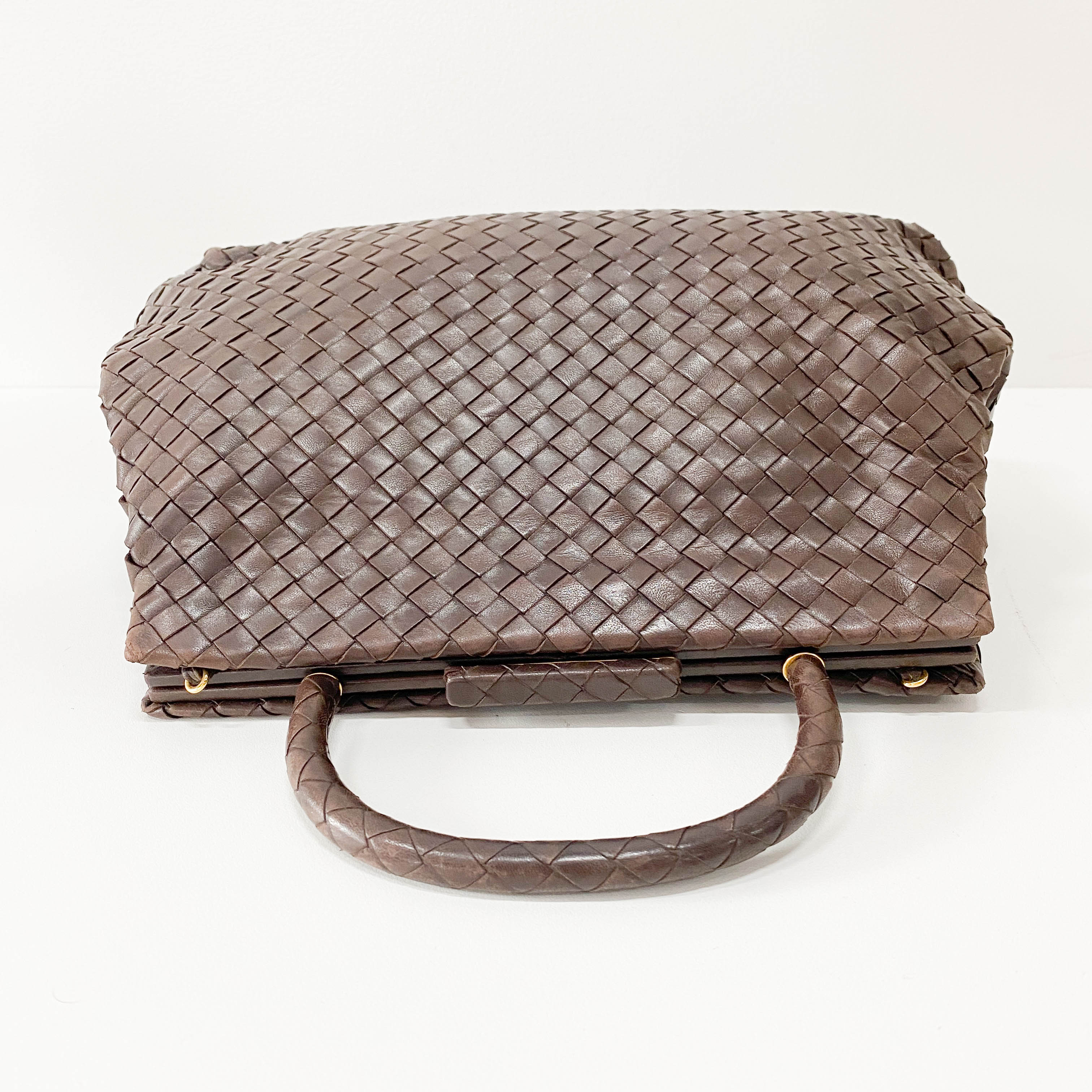 Intrecciato Brown Leather Handbag