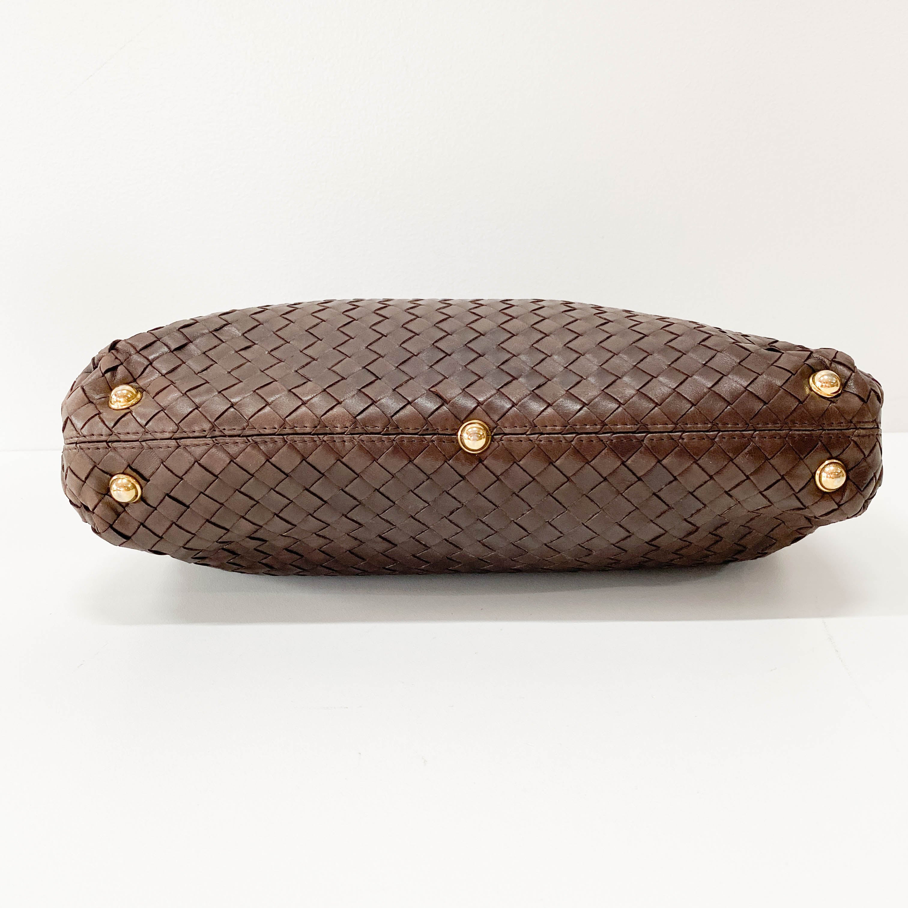 Intrecciato Brown Leather Handbag