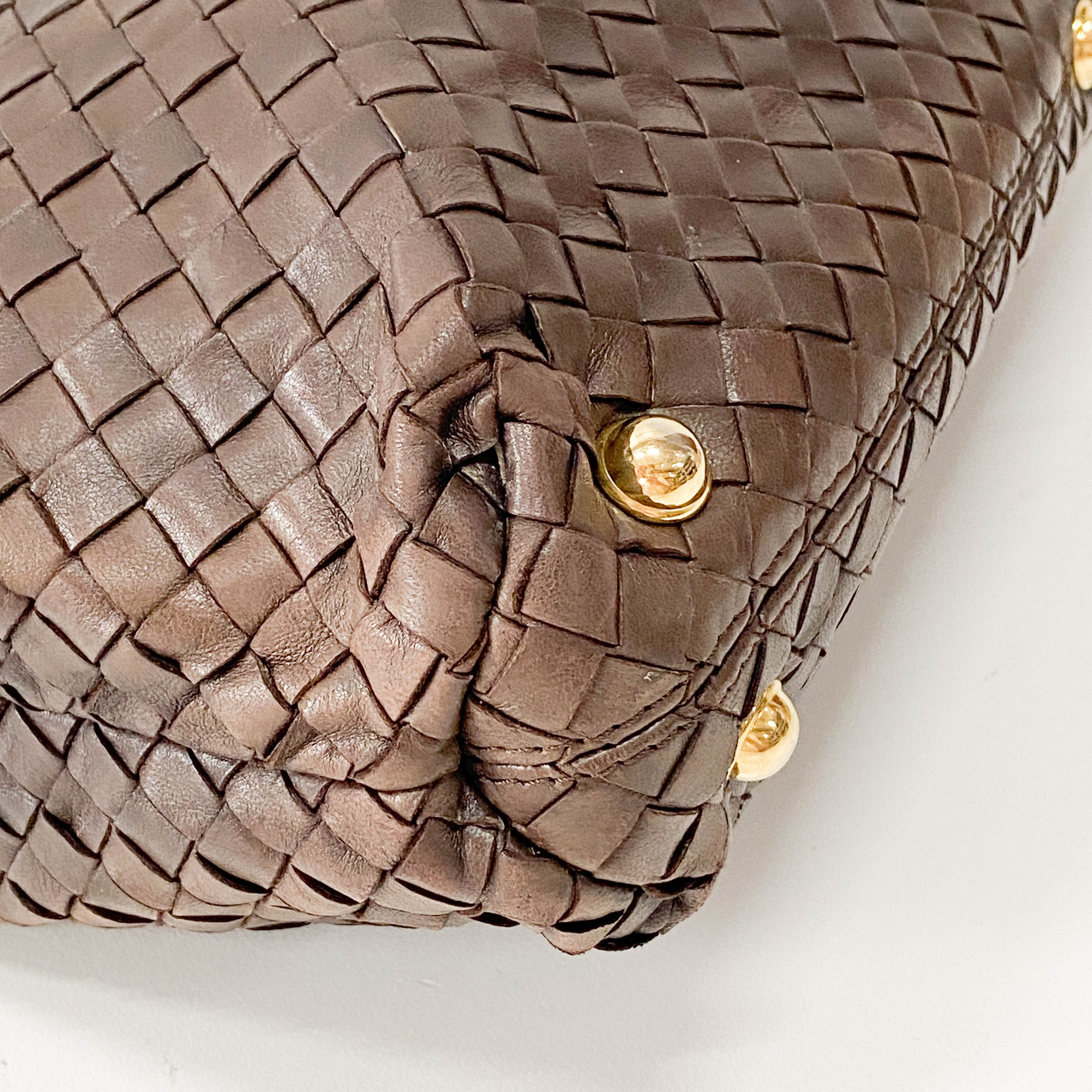 Intrecciato Brown Leather Handbag