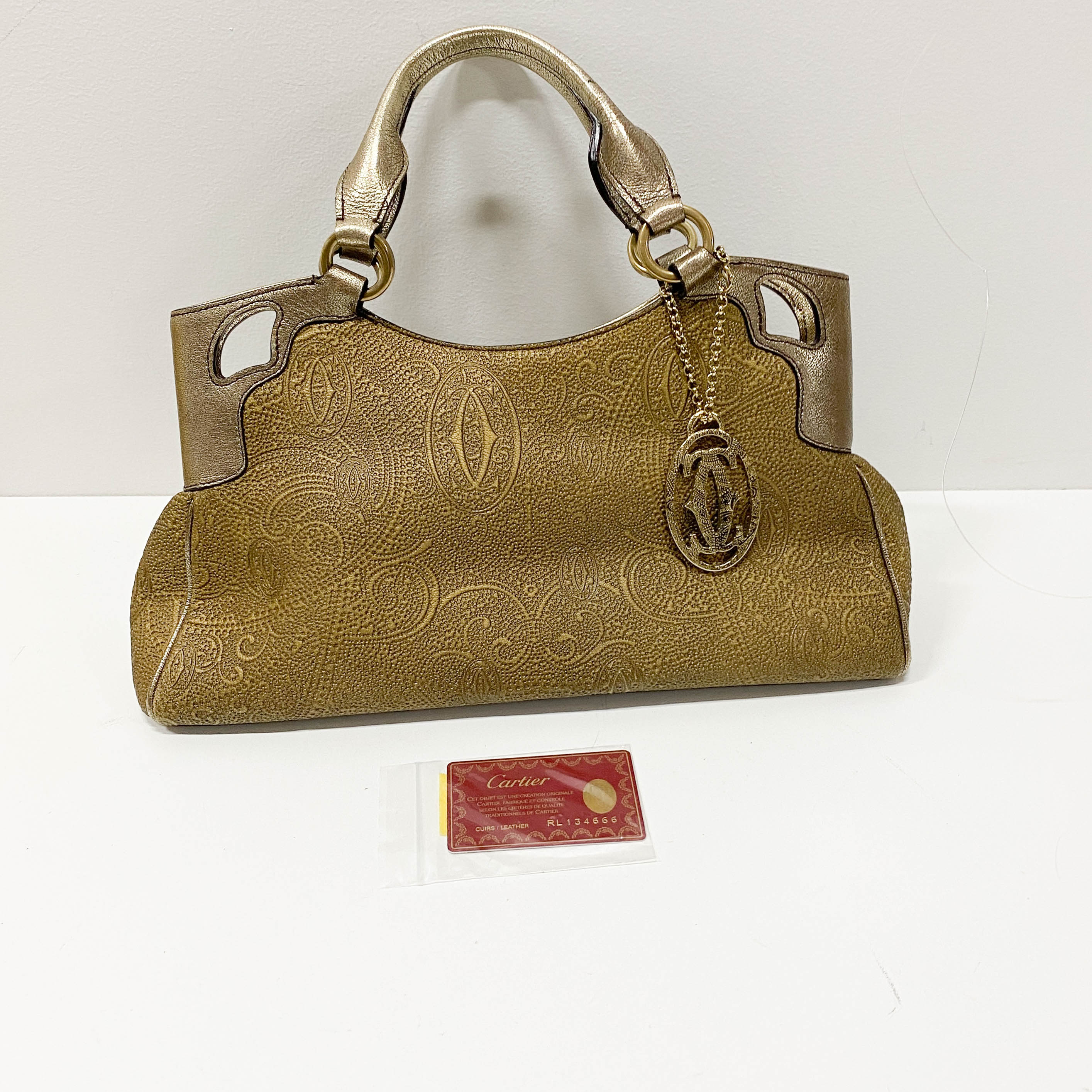 Marcello Golden Calfskin Leather Handbag
