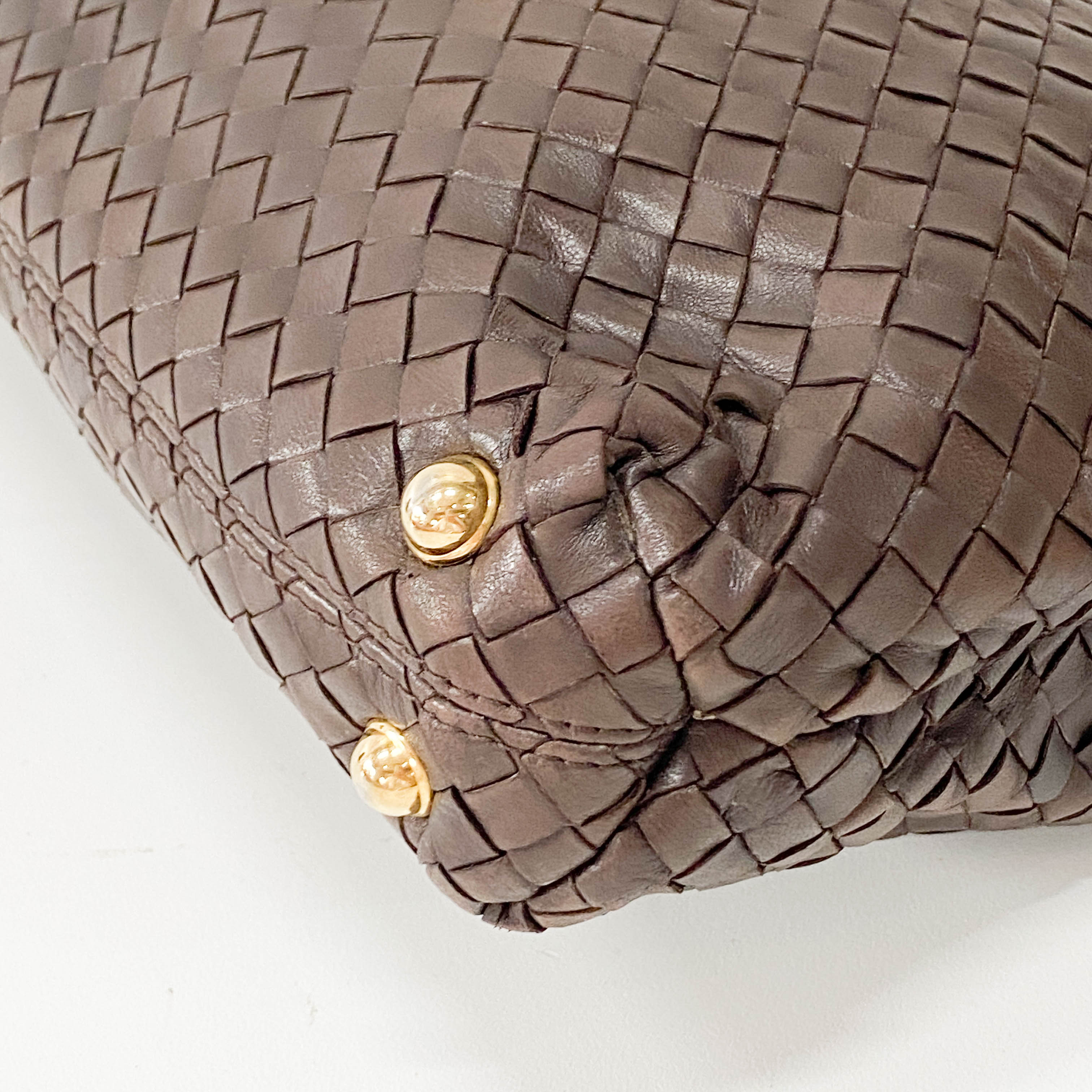 Intrecciato Brown Leather Handbag