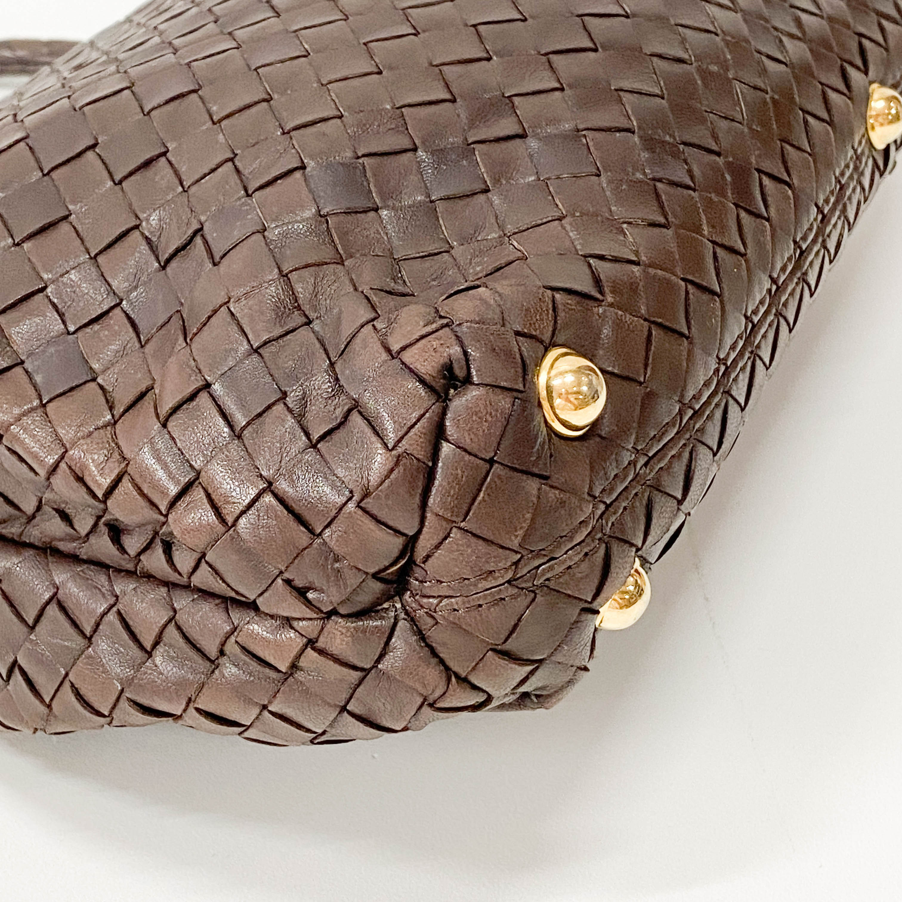 Intrecciato Brown Leather Handbag