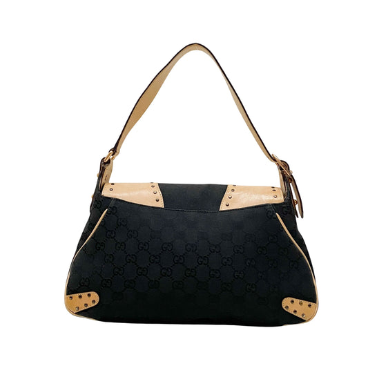 Horsebit GG Canvas Black & Brown Leather Shoulder Bag