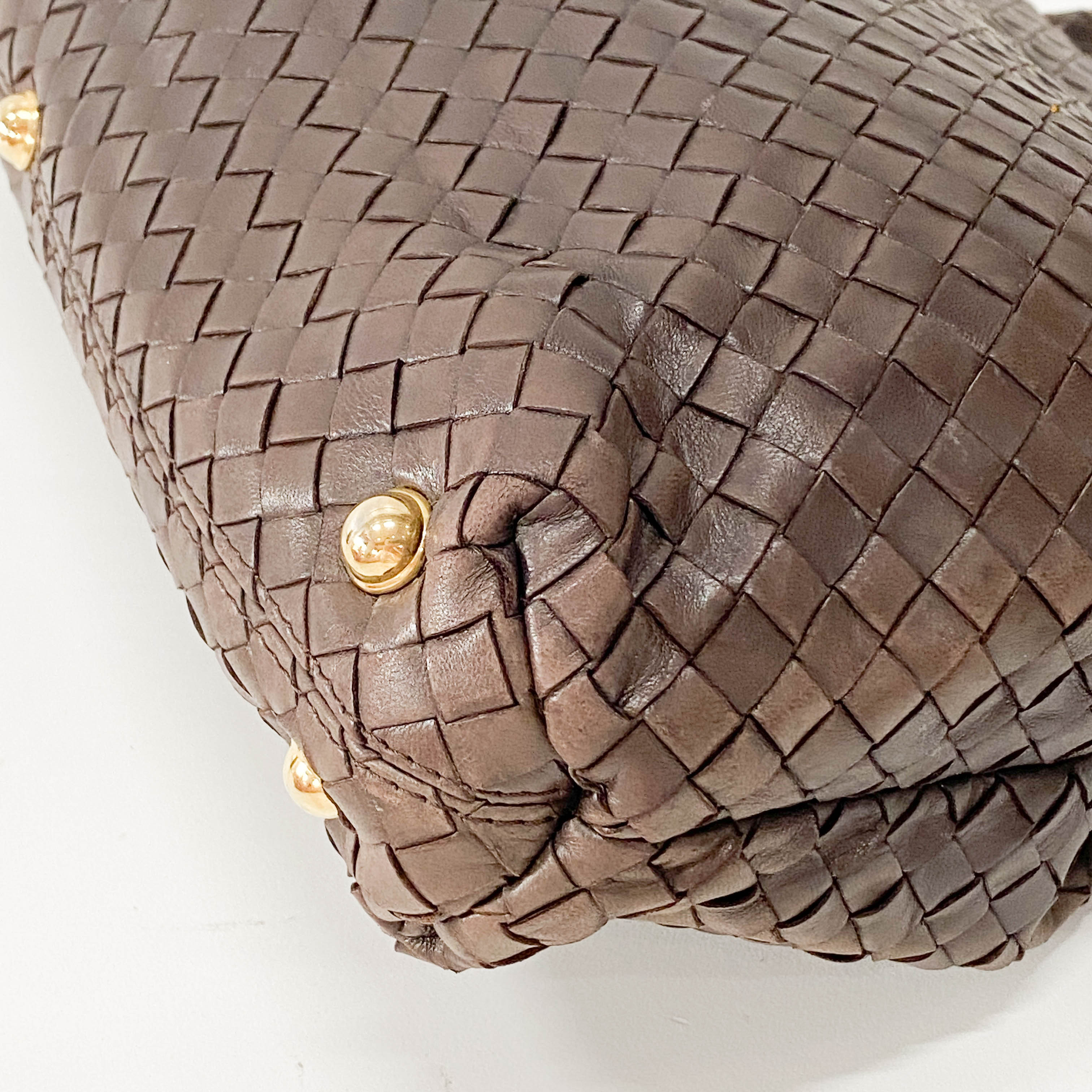 Intrecciato Brown Leather Handbag