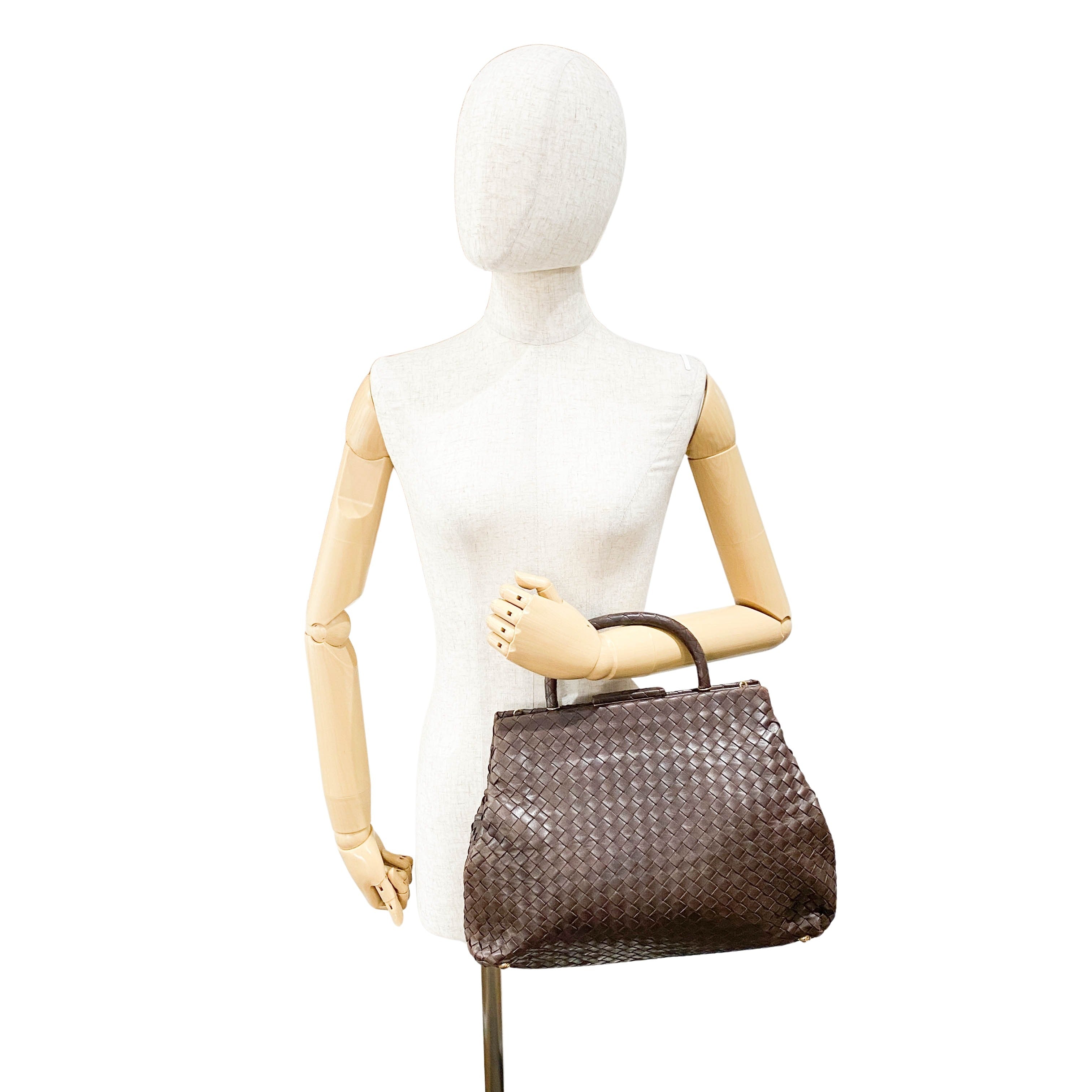 Intrecciato Brown Leather Handbag