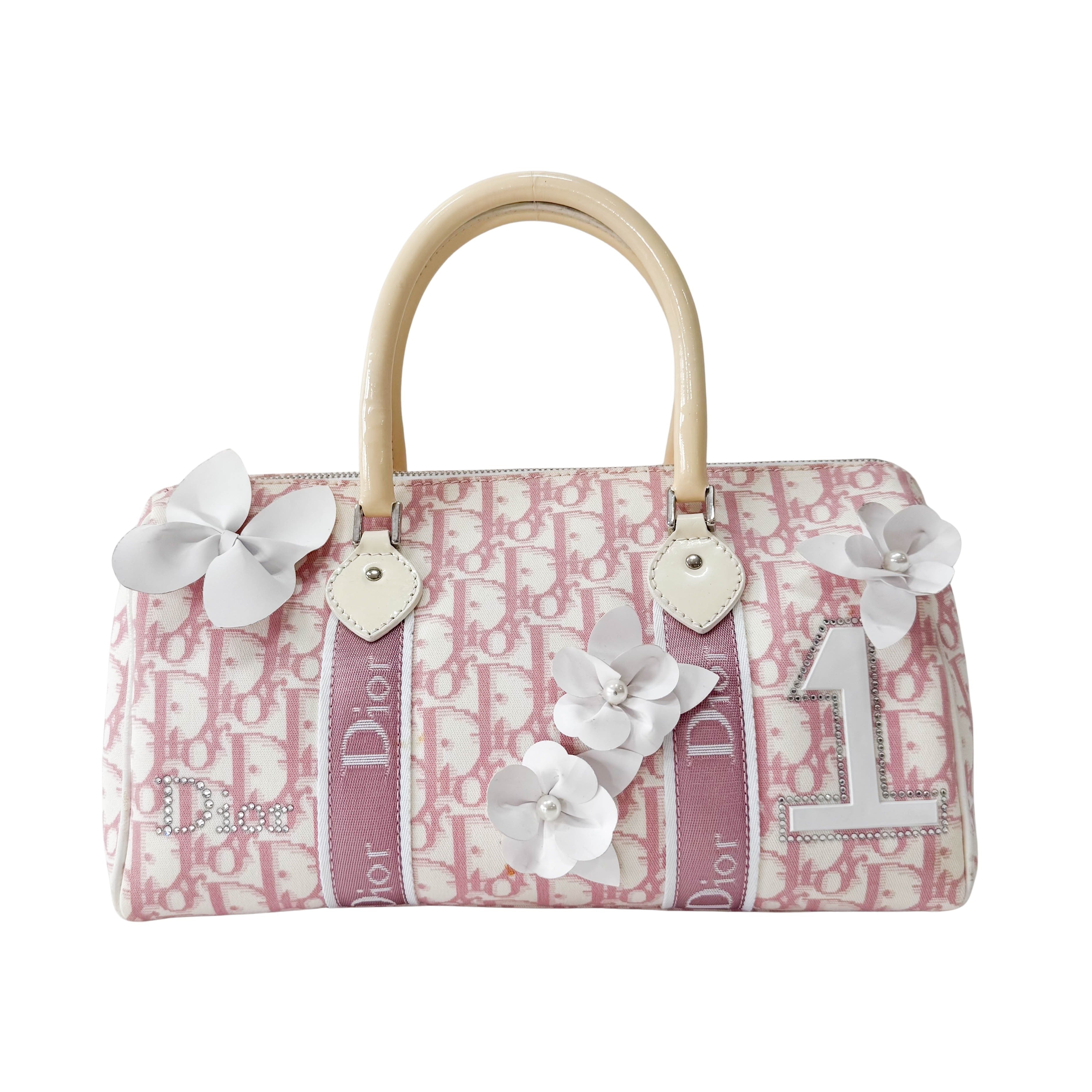 Boston Trotter Small Pink Canvas Handbag