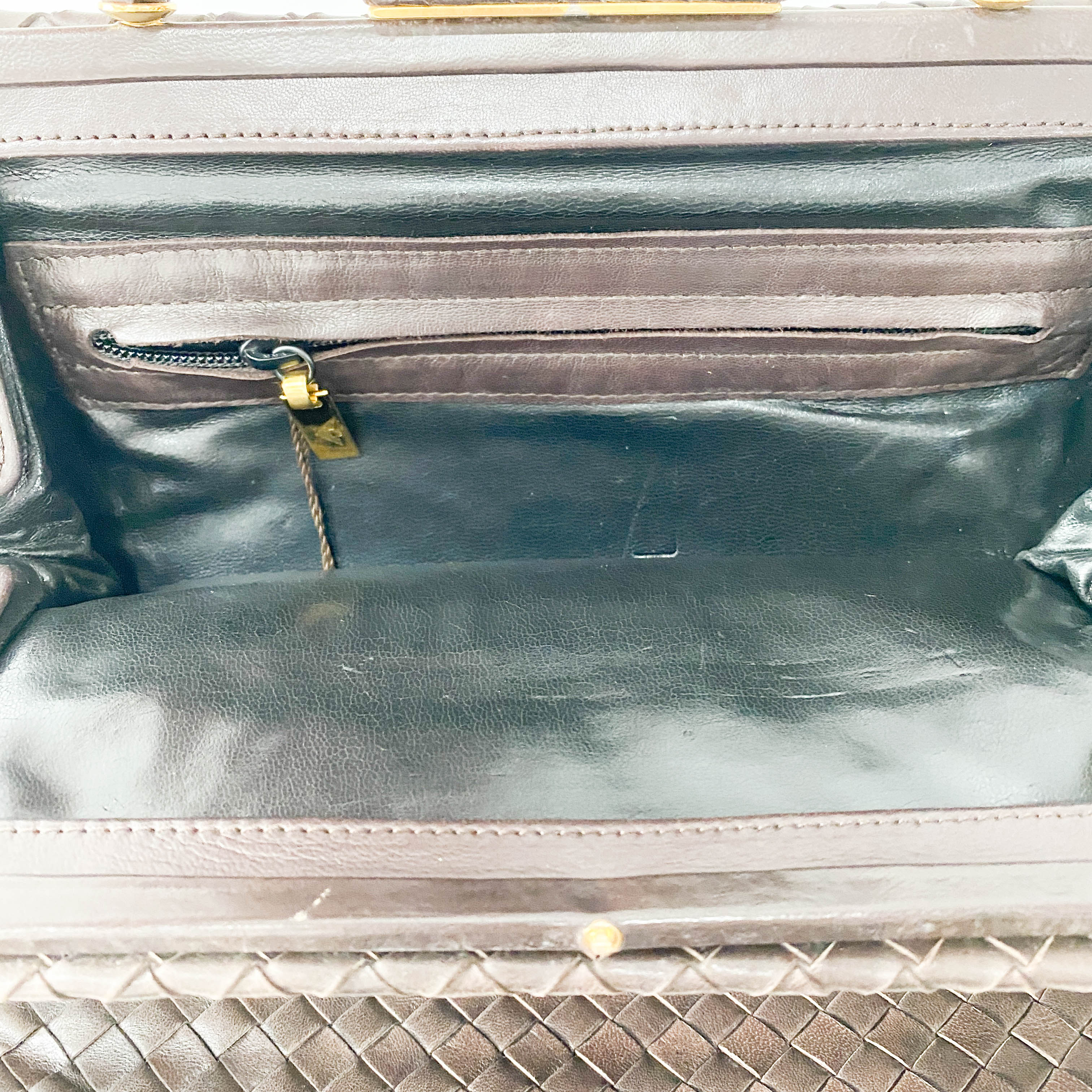 Intrecciato Brown Leather Handbag