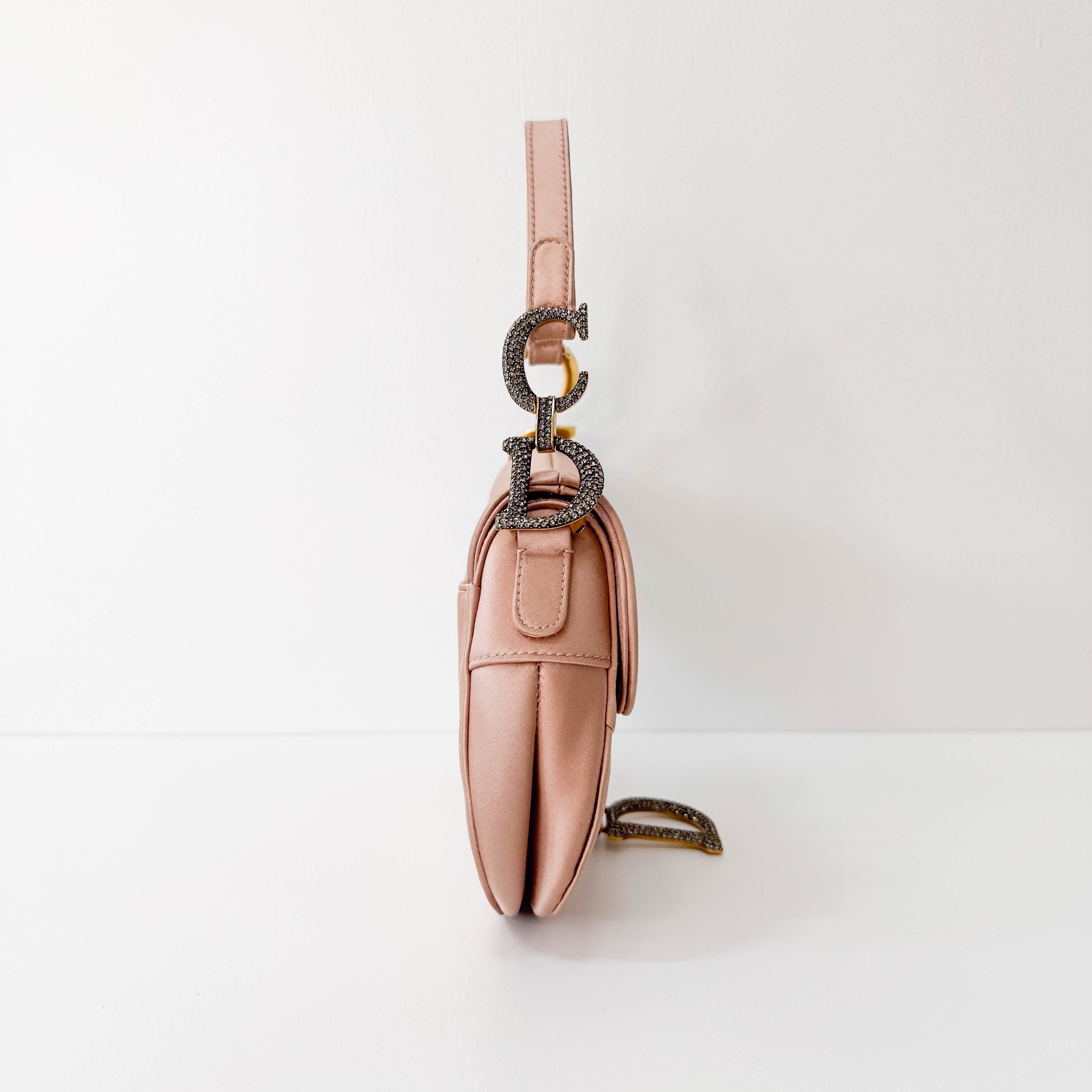 Mini Saddle Rose Satin Bag