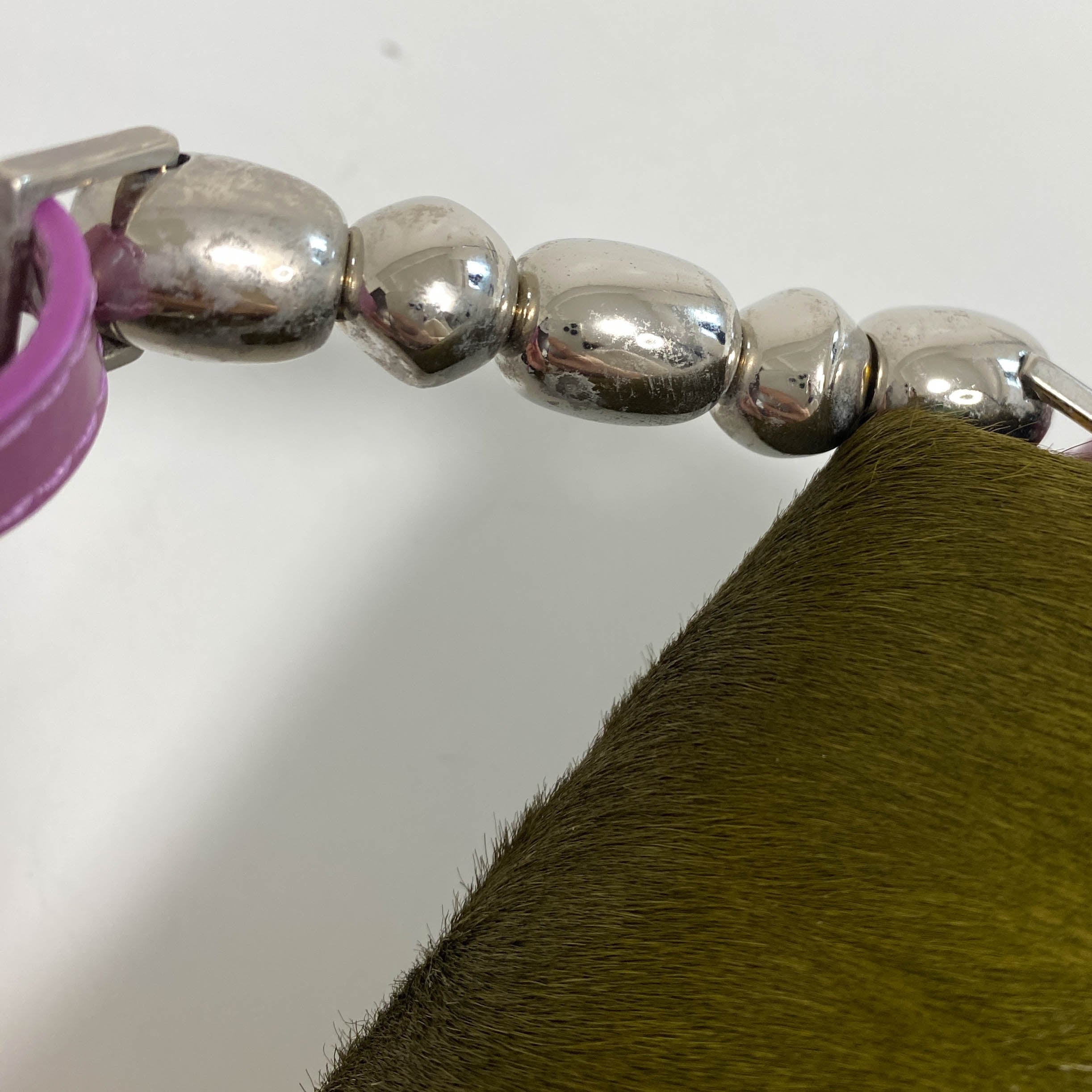 Malice Pearl Khaki Pony Hair Shoulder Bag