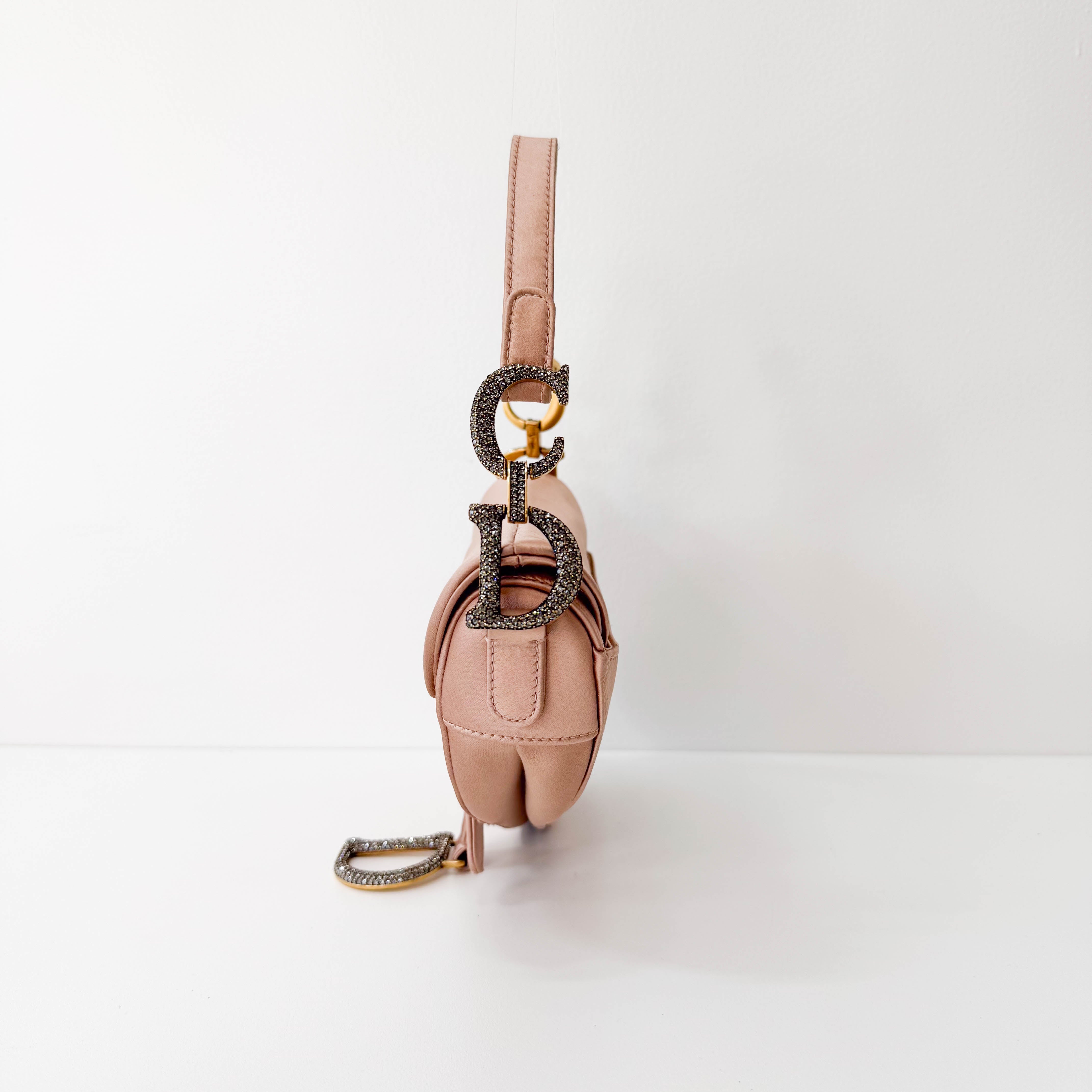 Mini Saddle Rose Satin Bag