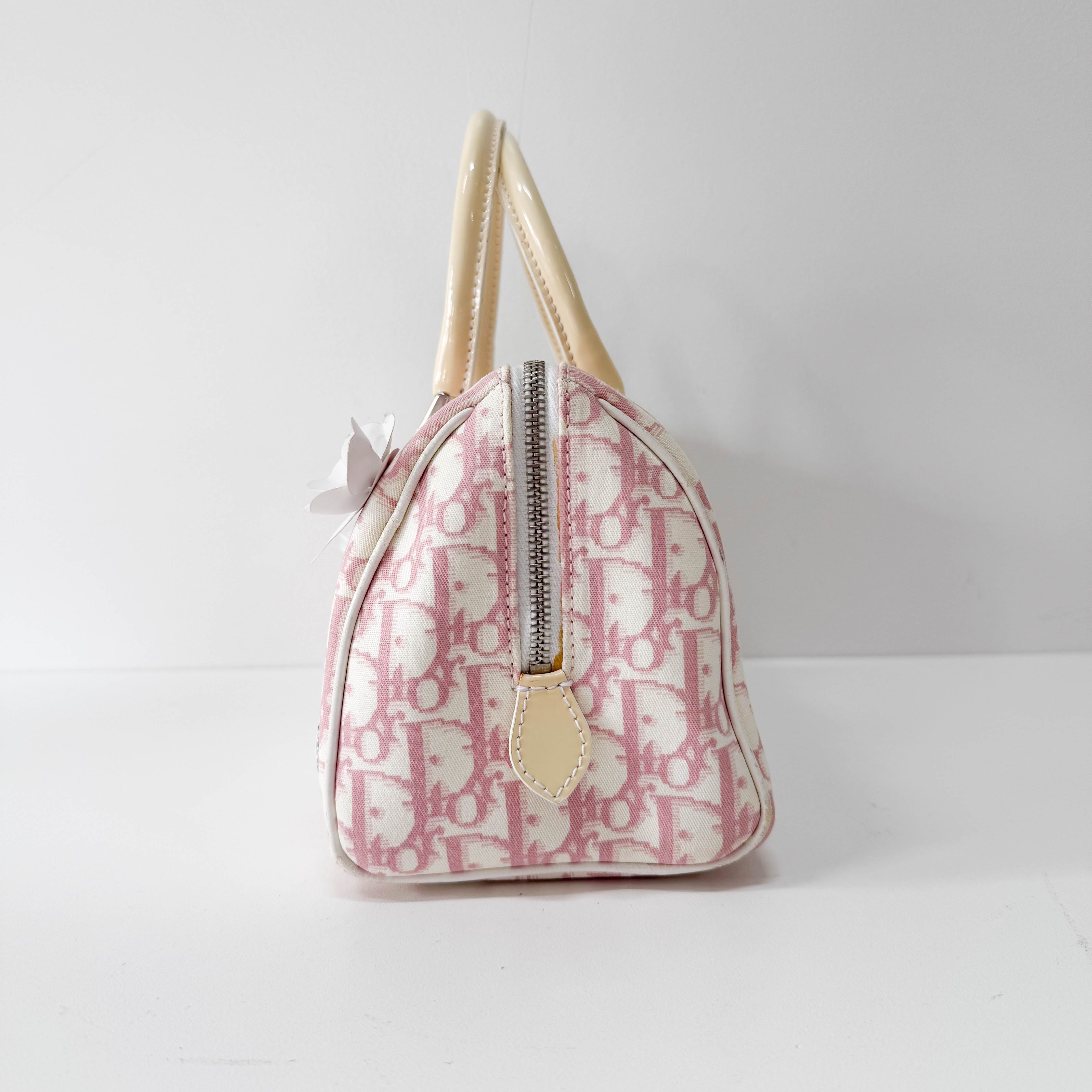 Boston Trotter Small Pink Canvas Handbag