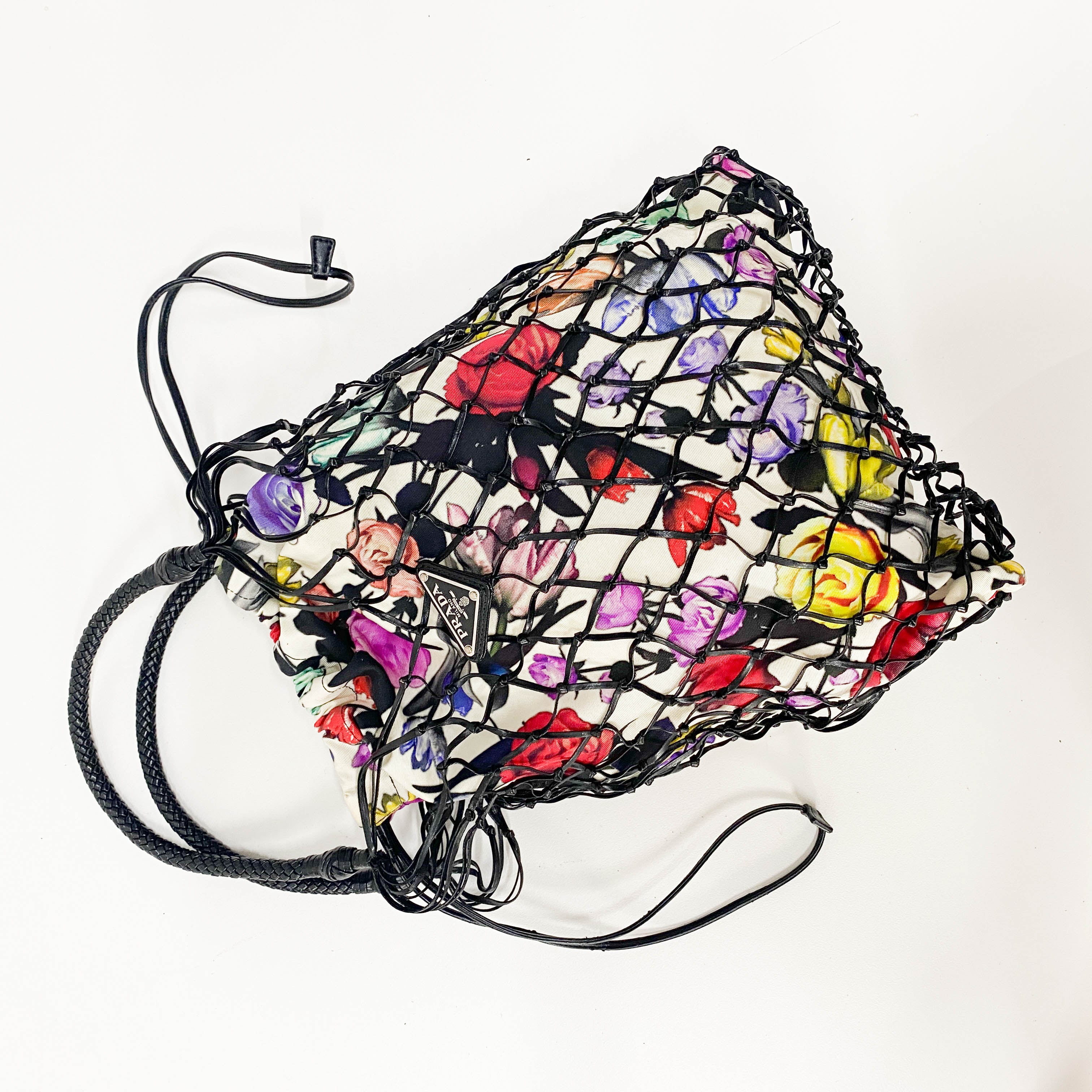 Flower Print Nylon Hand Bag