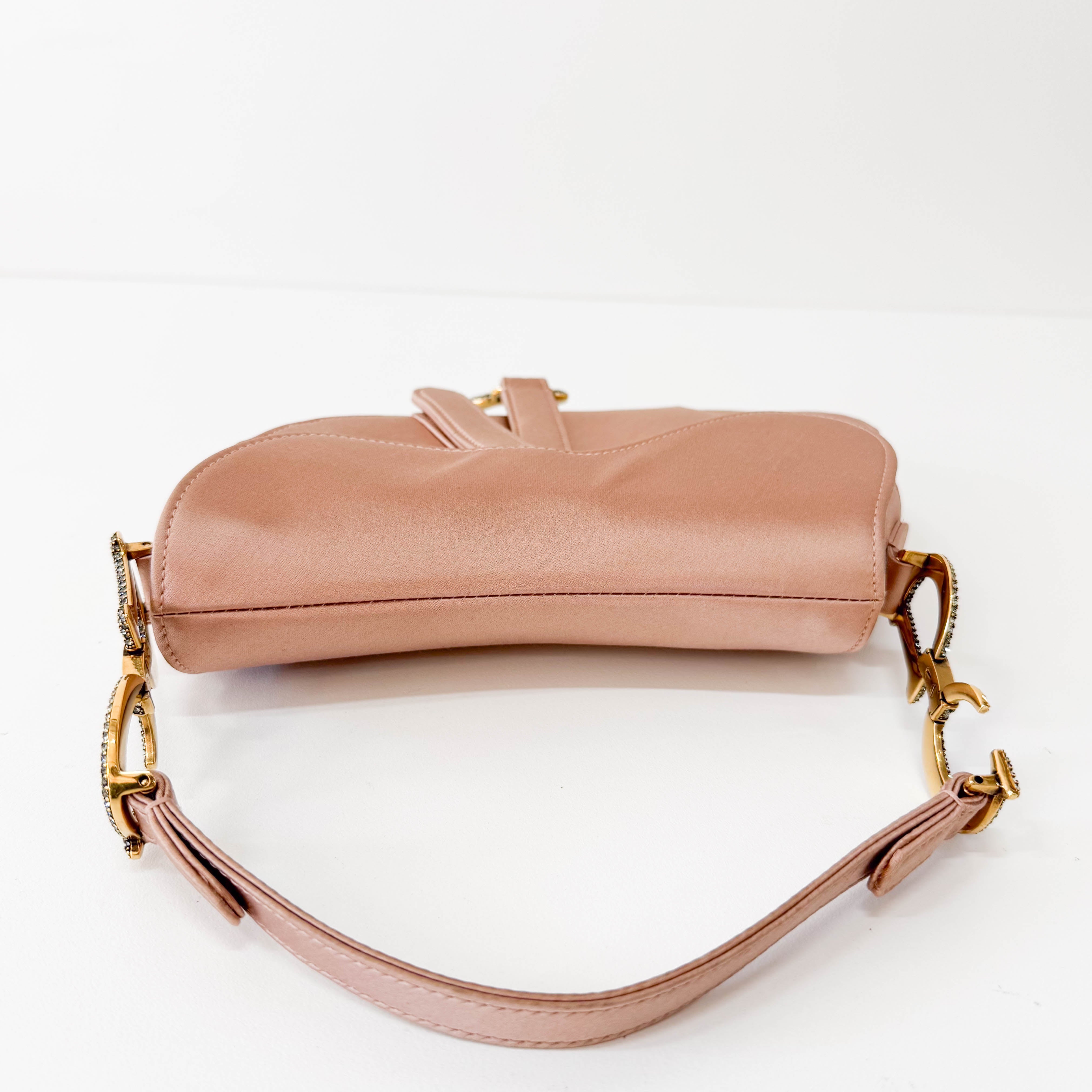 Mini Saddle Rose Satin Bag