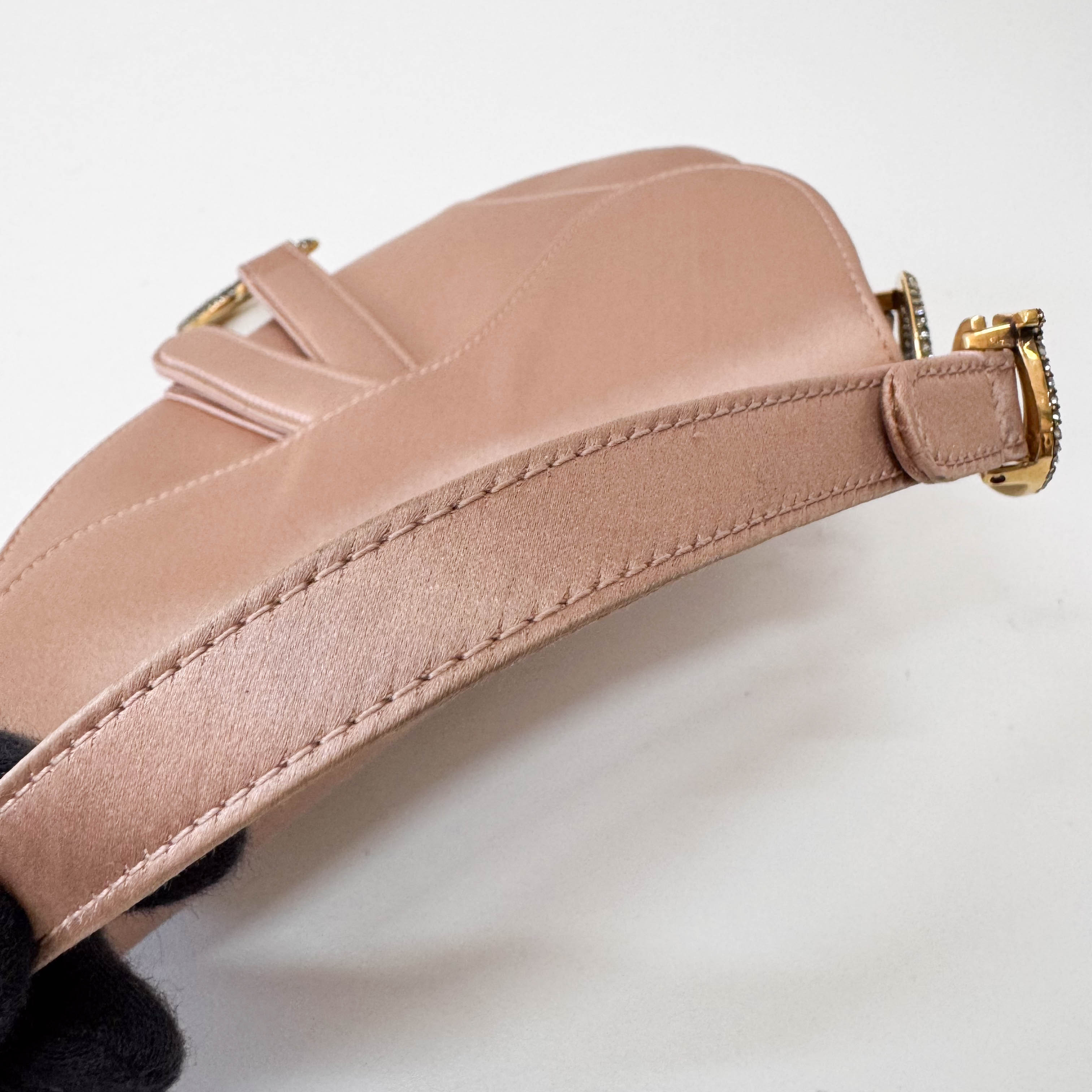 Mini Saddle Rose Satin Bag