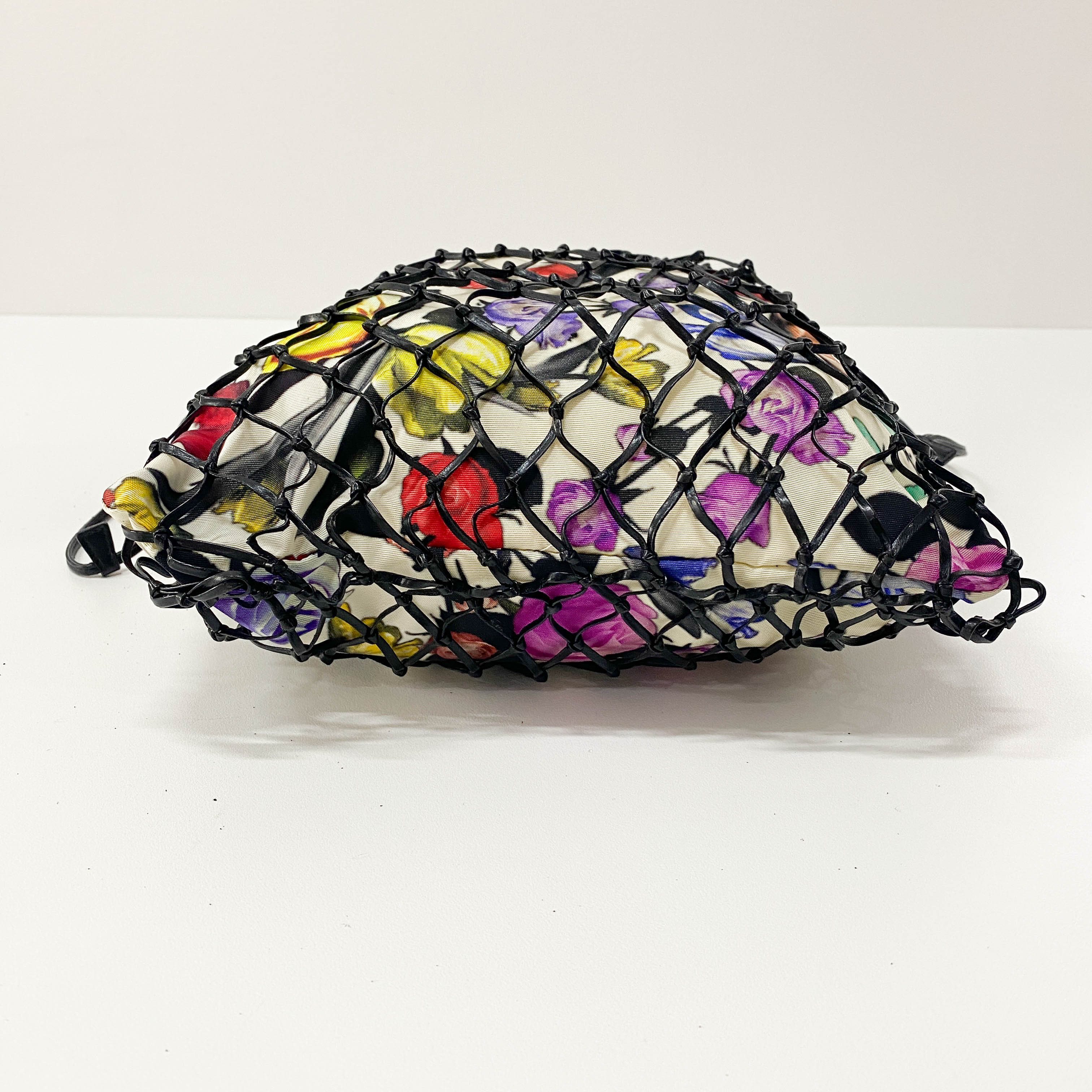 Flower Print Nylon Hand Bag