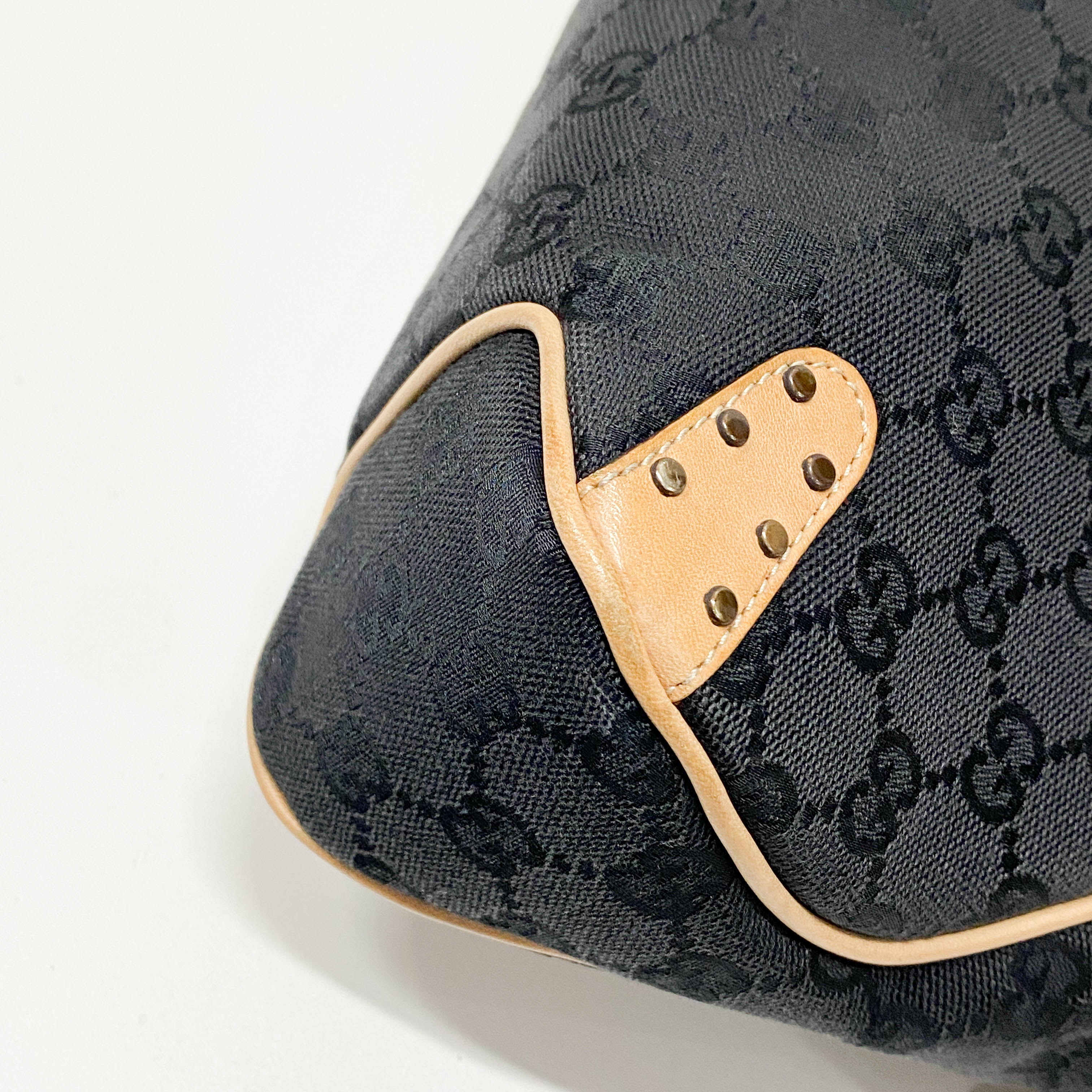 Horsebit GG Canvas Black & Brown Leather Shoulder Bag