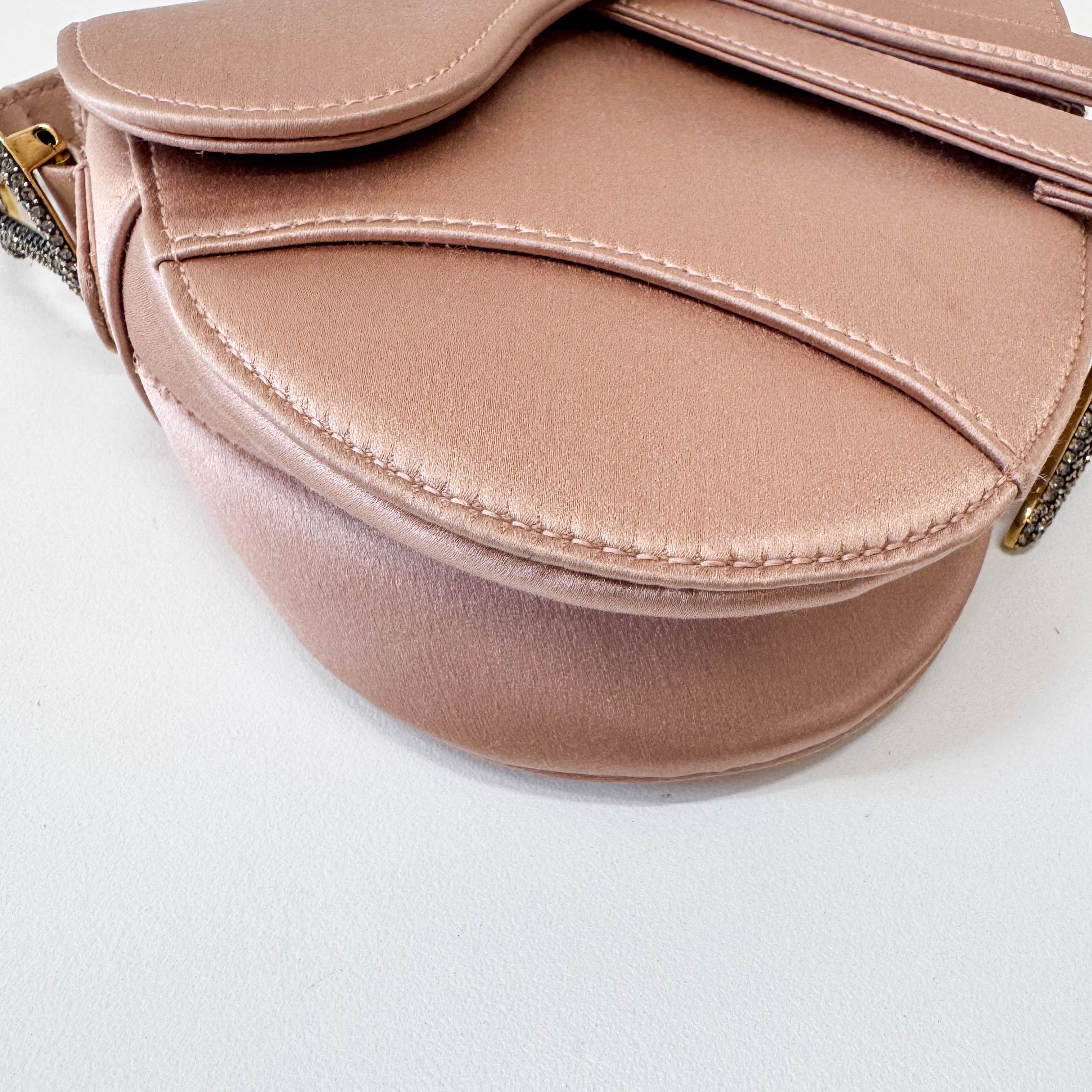 Mini Saddle Rose Satin Bag