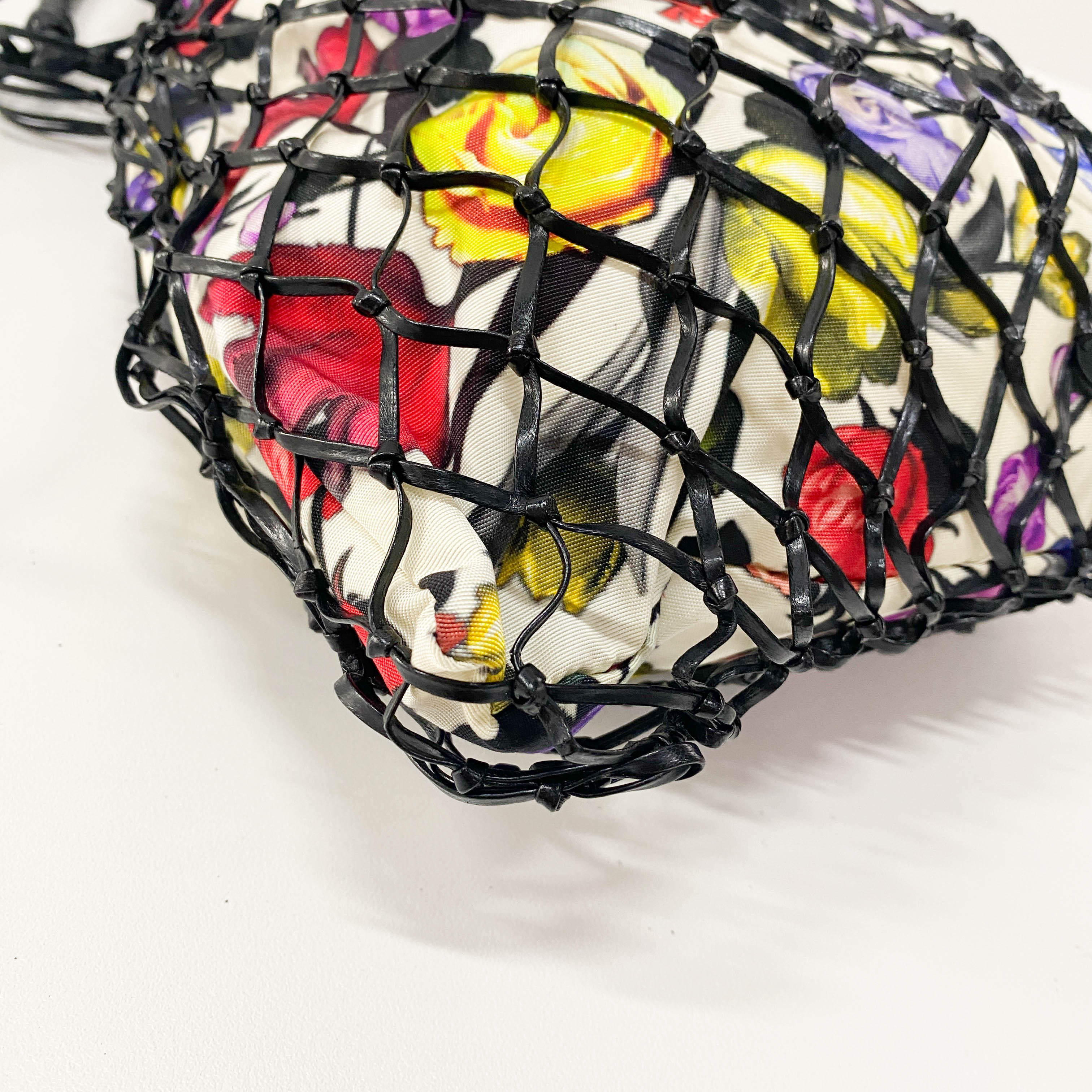 Flower Print Nylon Hand Bag