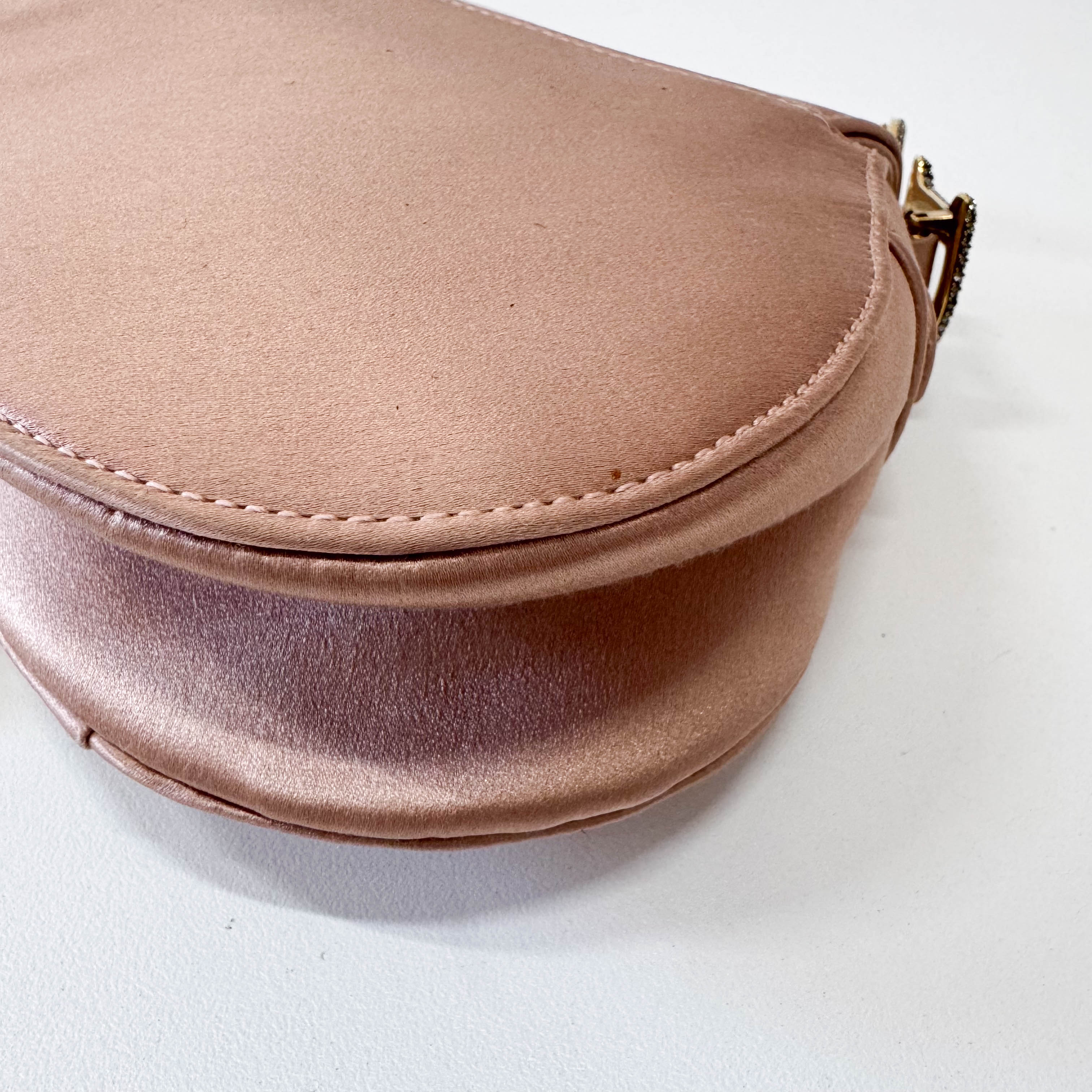 Mini Saddle Rose Satin Bag