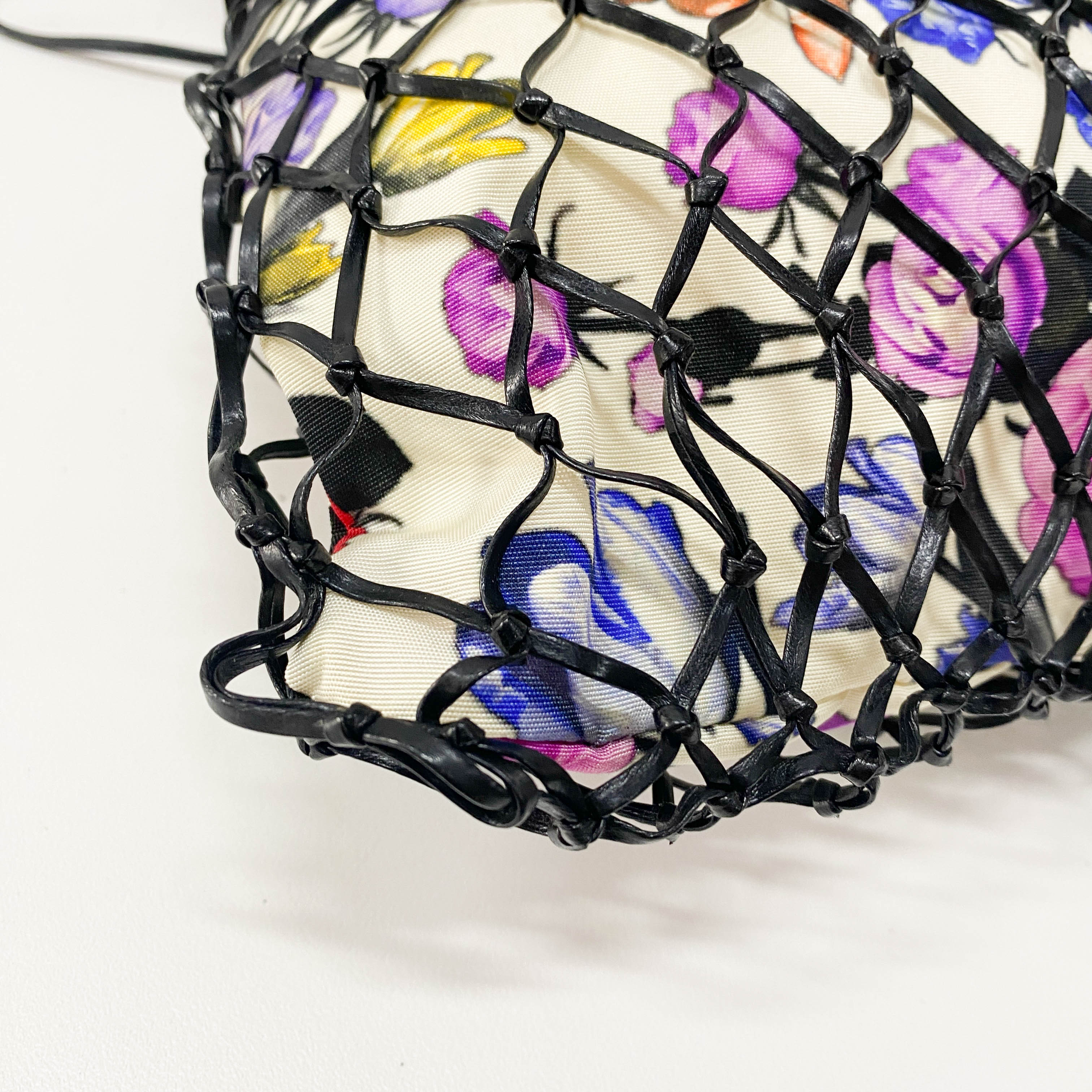 Flower Print Nylon Hand Bag