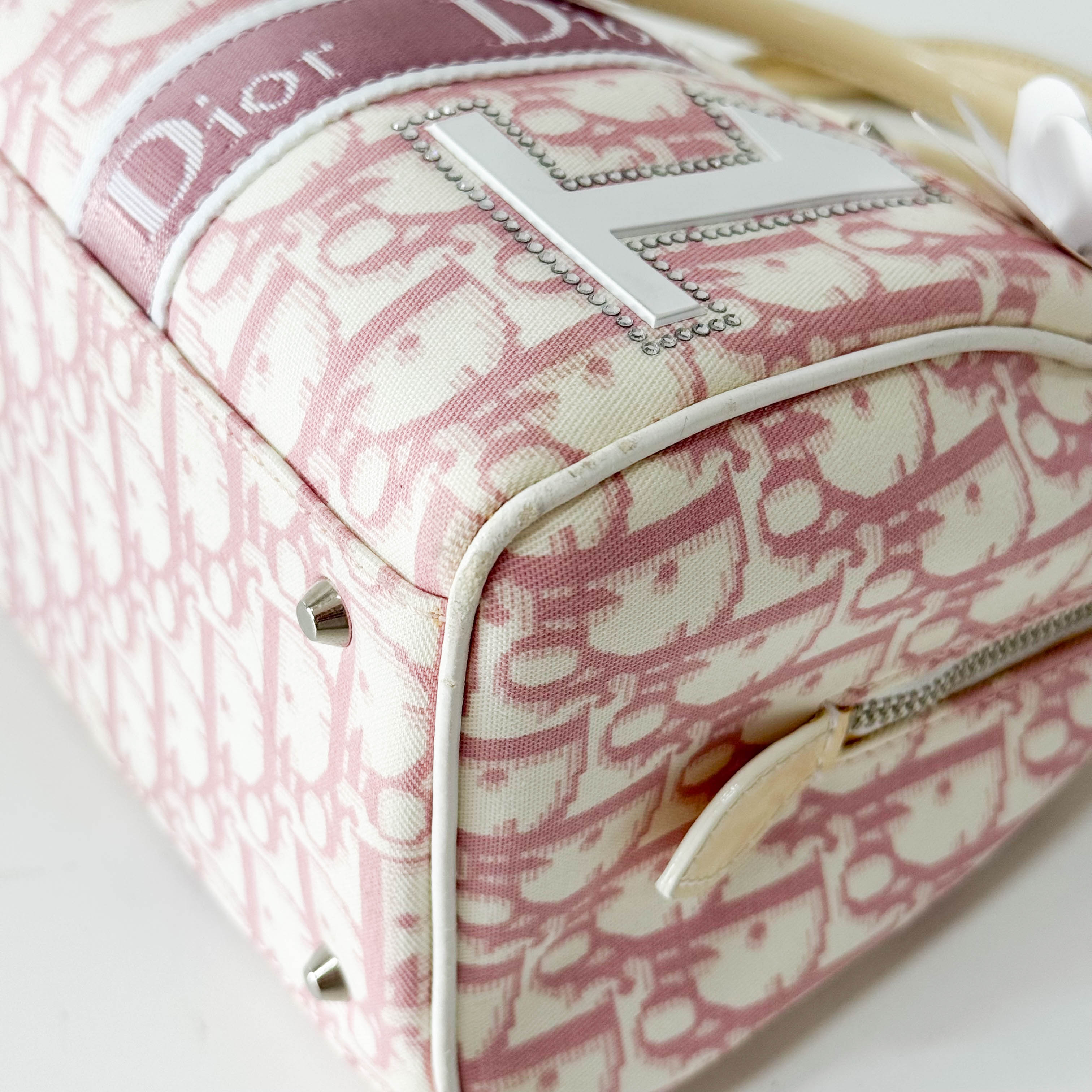 Boston Trotter Small Pink Canvas Handbag