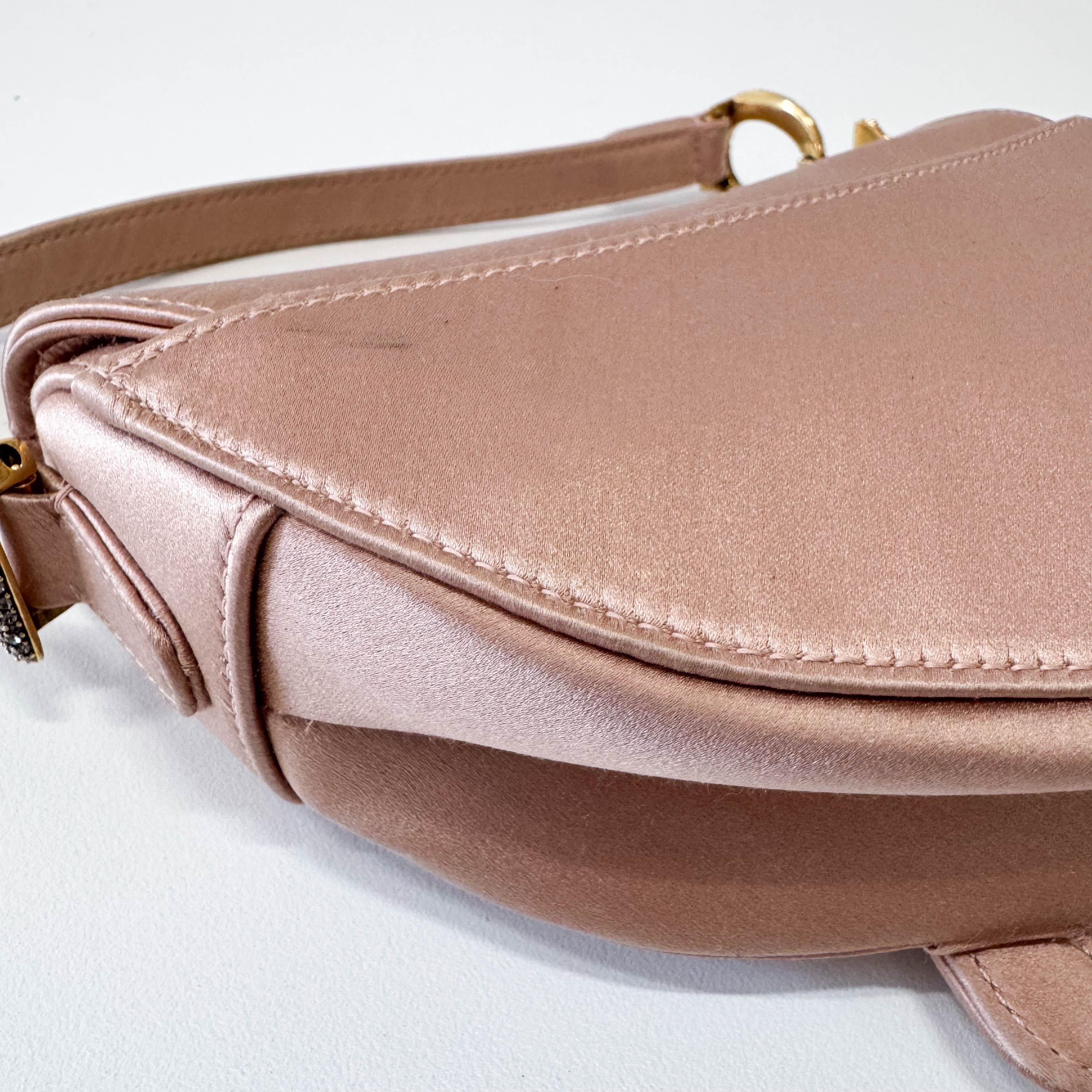 Mini Saddle Rose Satin Bag