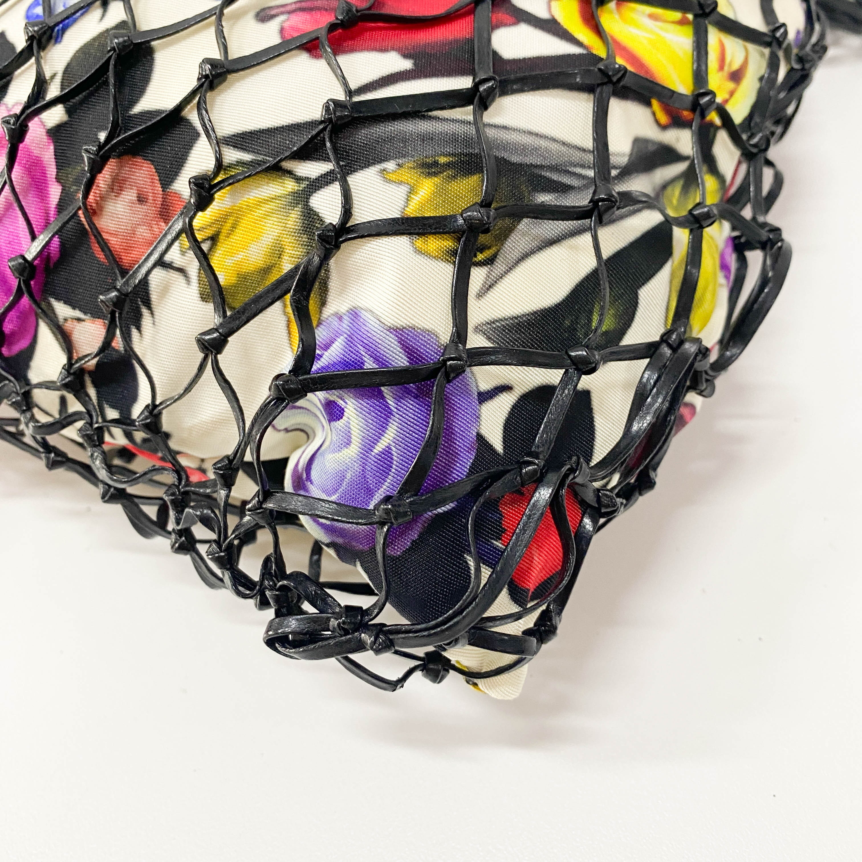 Flower Print Nylon Hand Bag