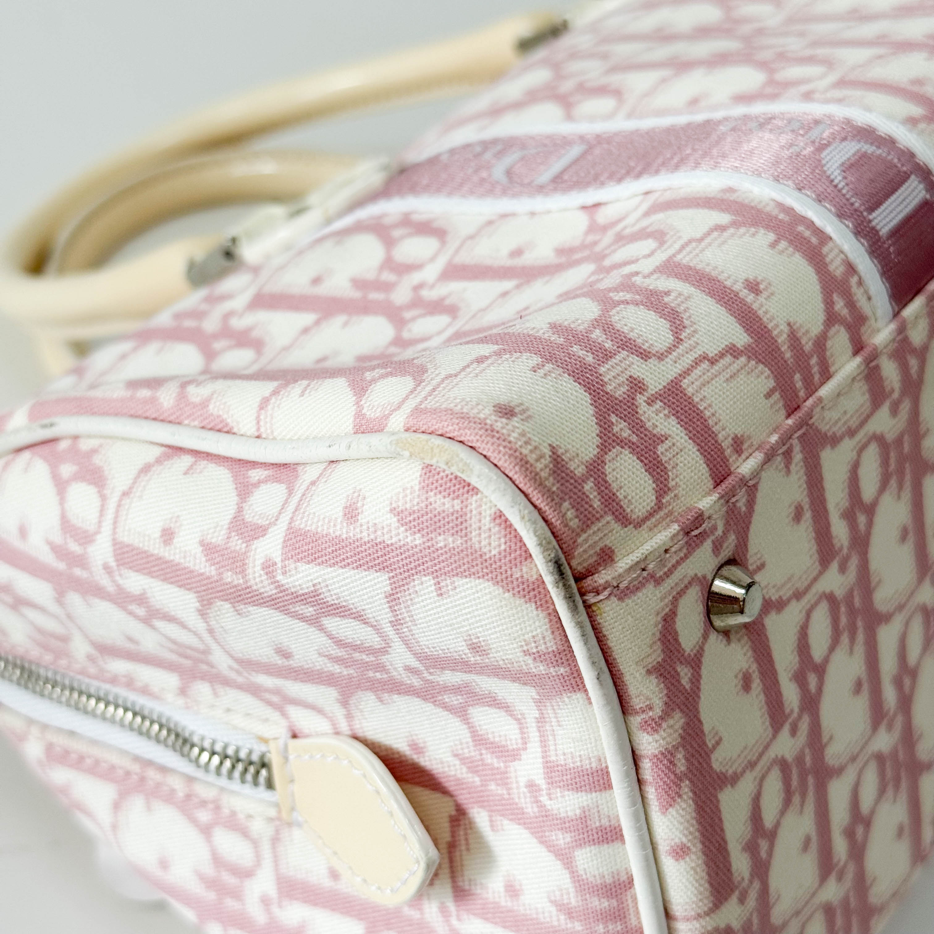 Boston Trotter Small Pink Canvas Handbag