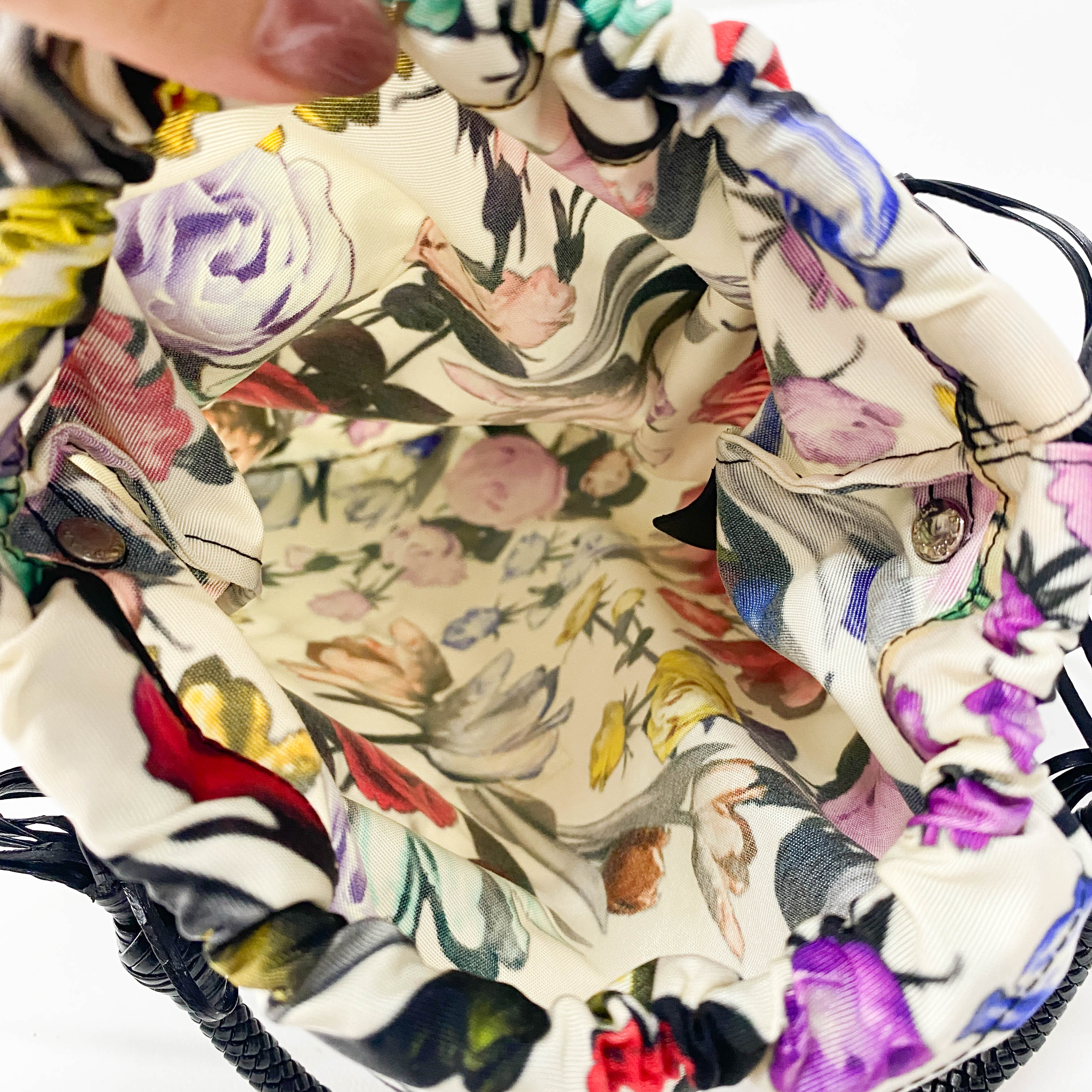 Flower Print Nylon Hand Bag