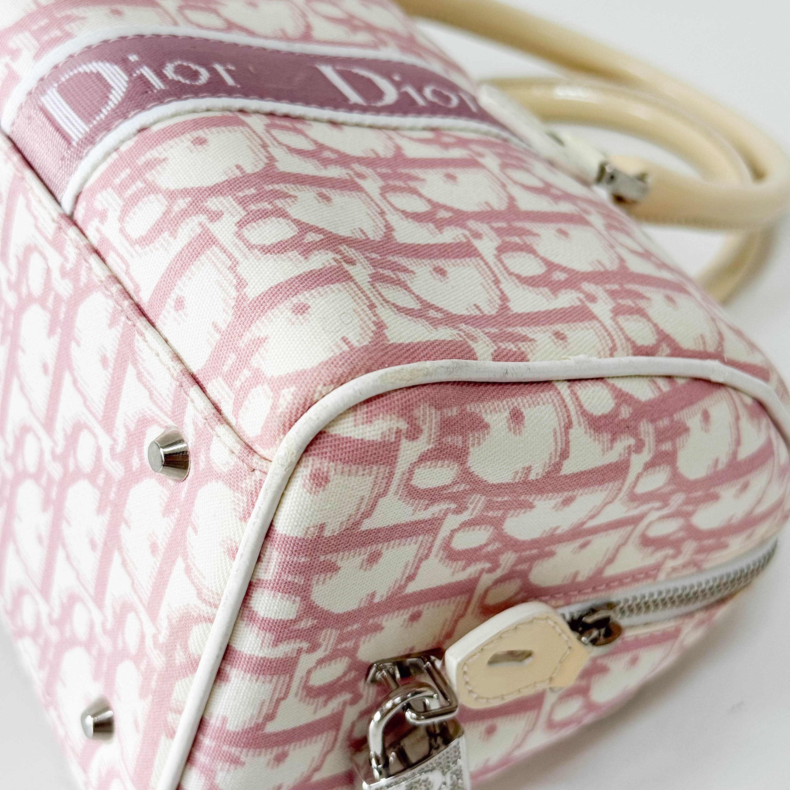 Boston Trotter Small Pink Canvas Handbag