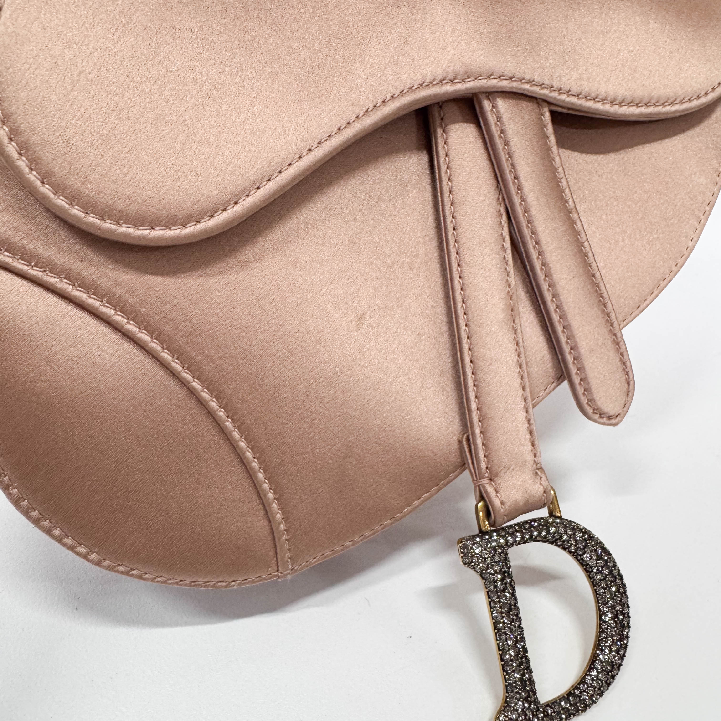 Mini Saddle Rose Satin Bag