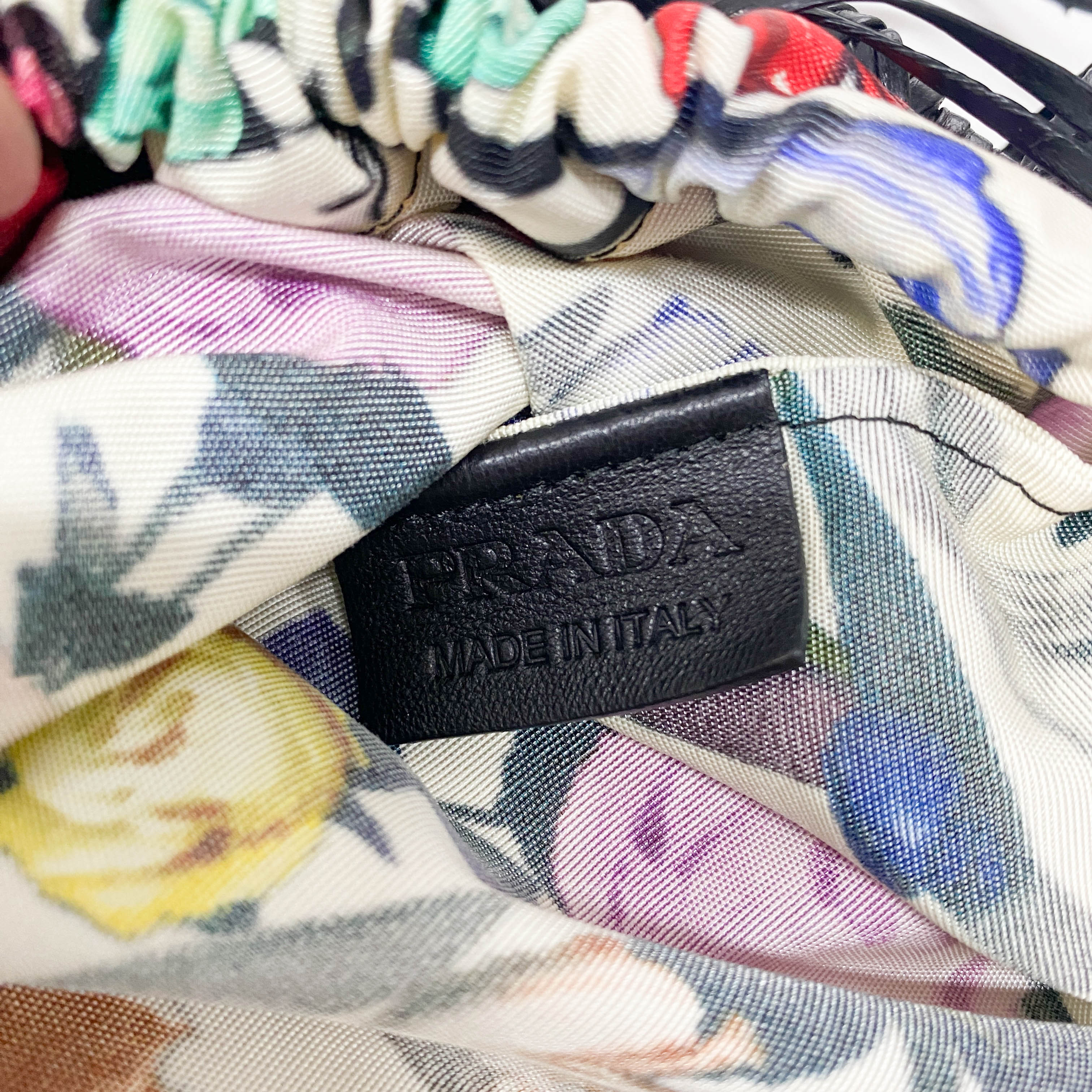 Flower Print Nylon Hand Bag