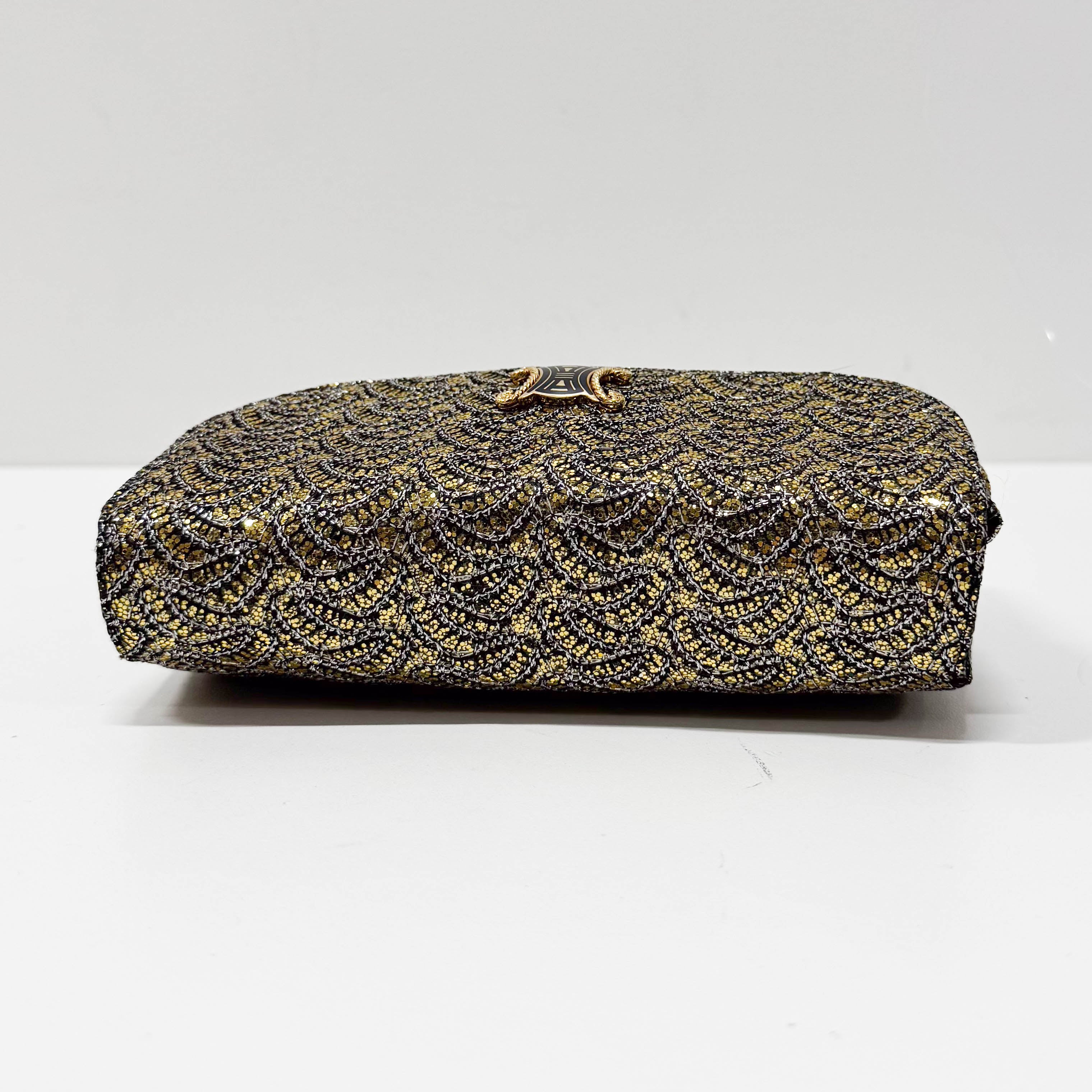 Gold Sequin Chain Shoulder Bag