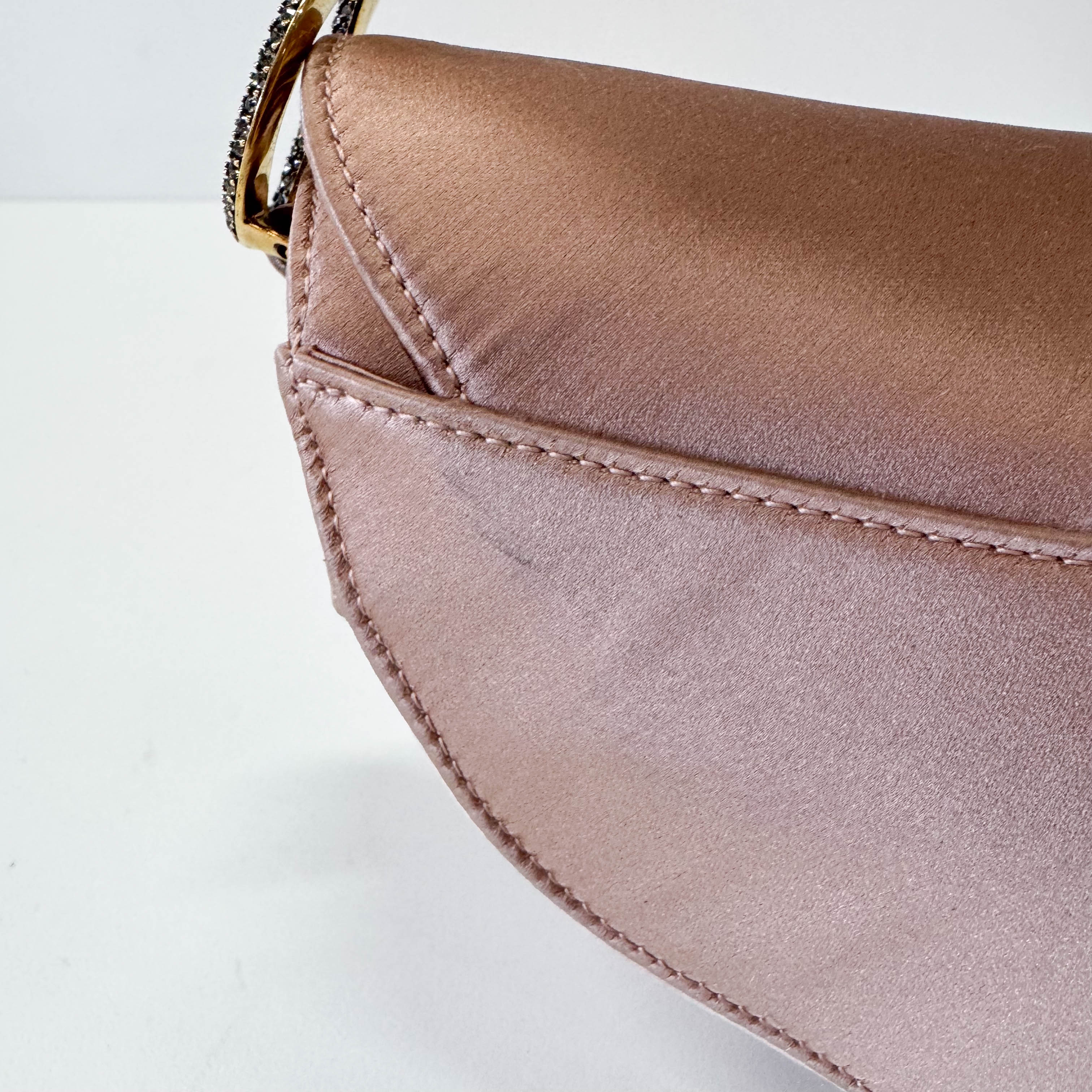 Mini Saddle Rose Satin Bag