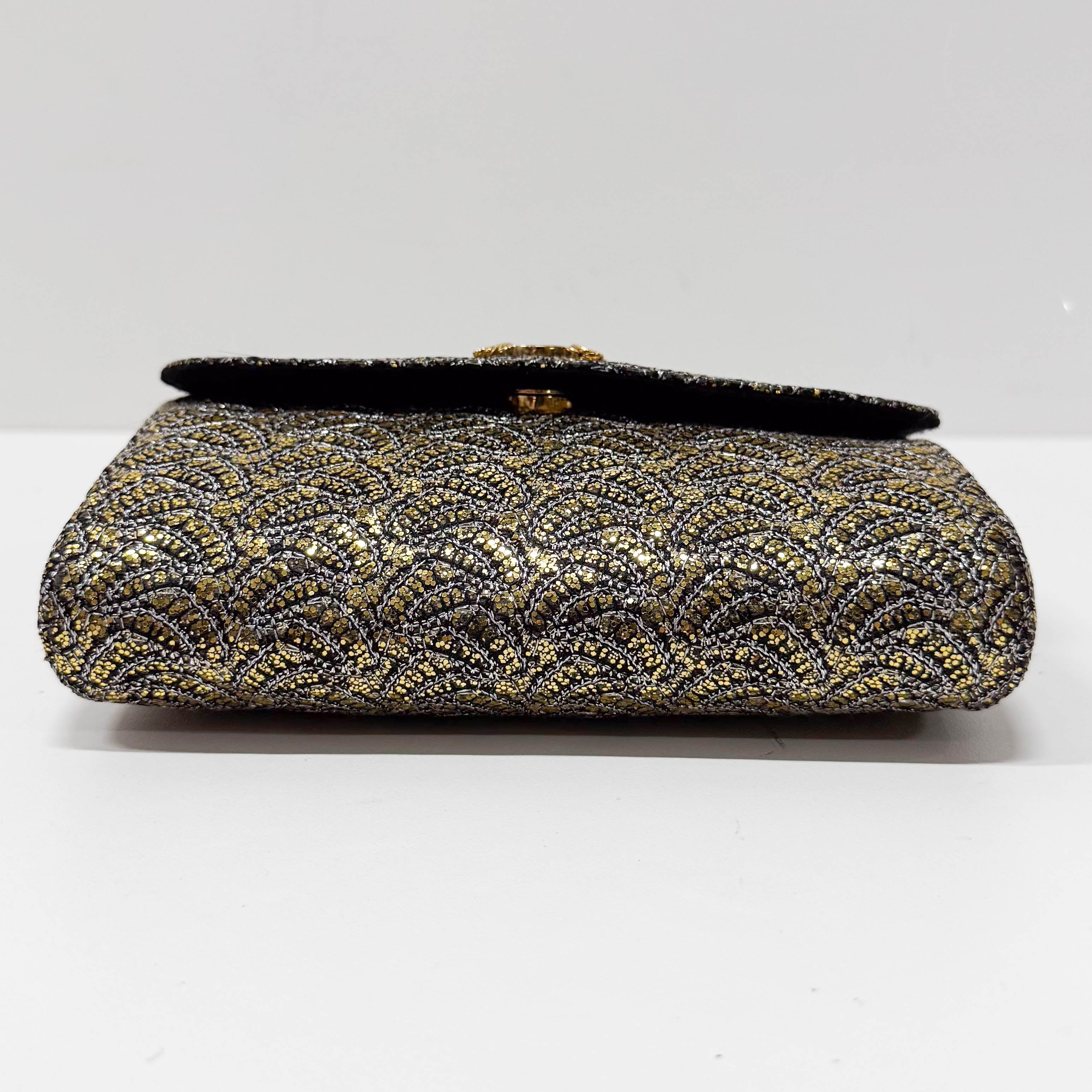 Gold Sequin Chain Shoulder Bag