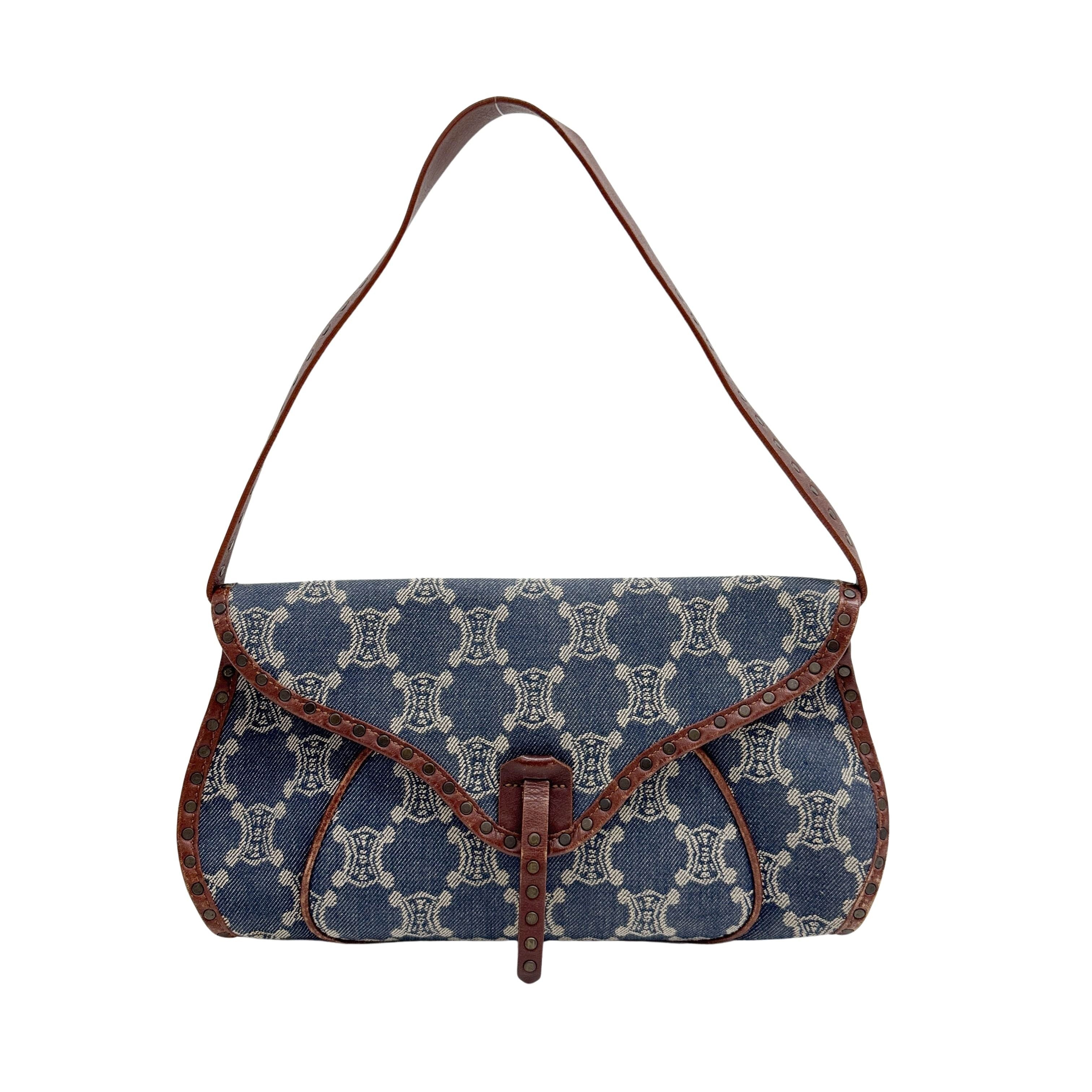 Poulbot Blue Paris Macadam Canvas Shoulder Bag